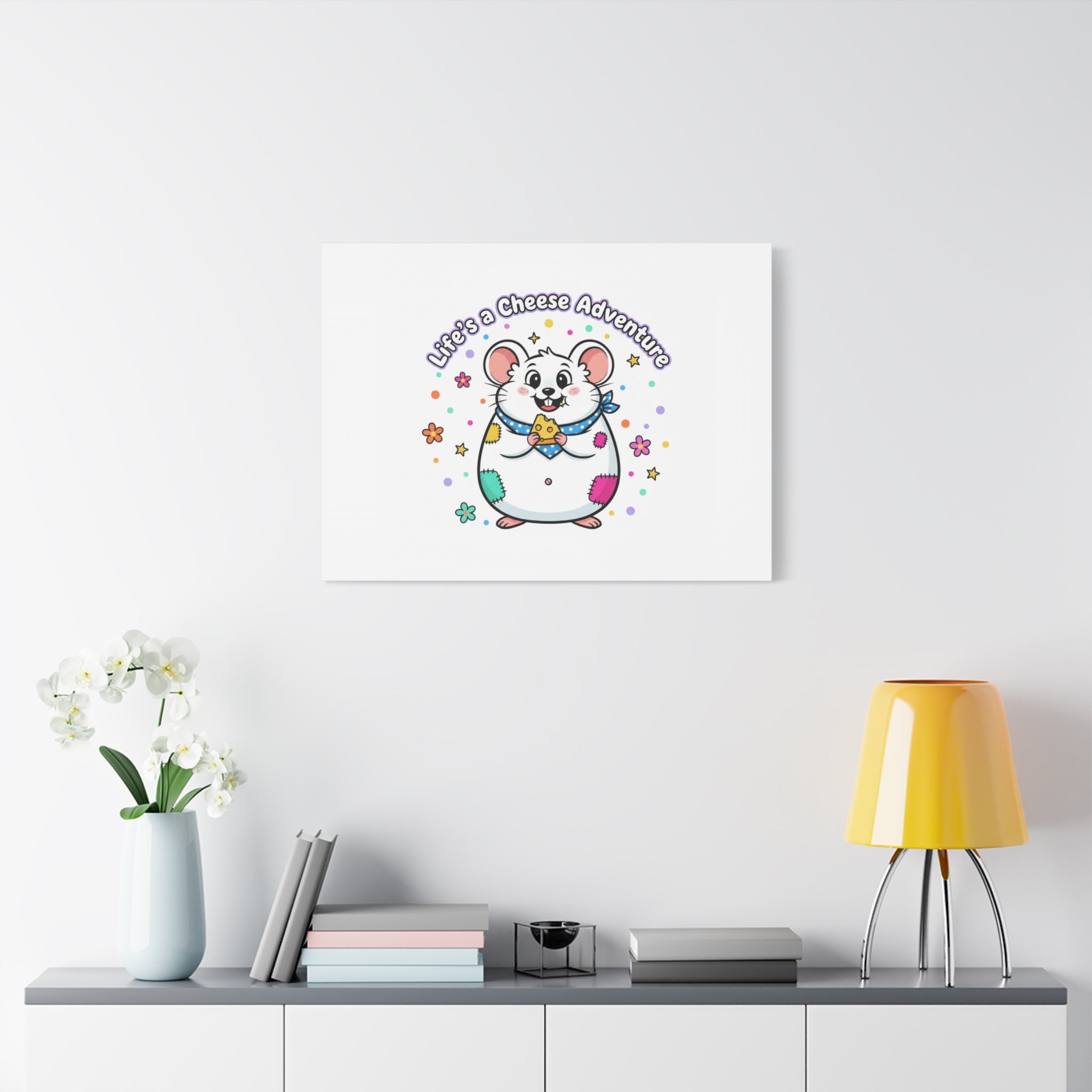Life's a Cheese Adventure Canvas | Rodent-Core rat art print