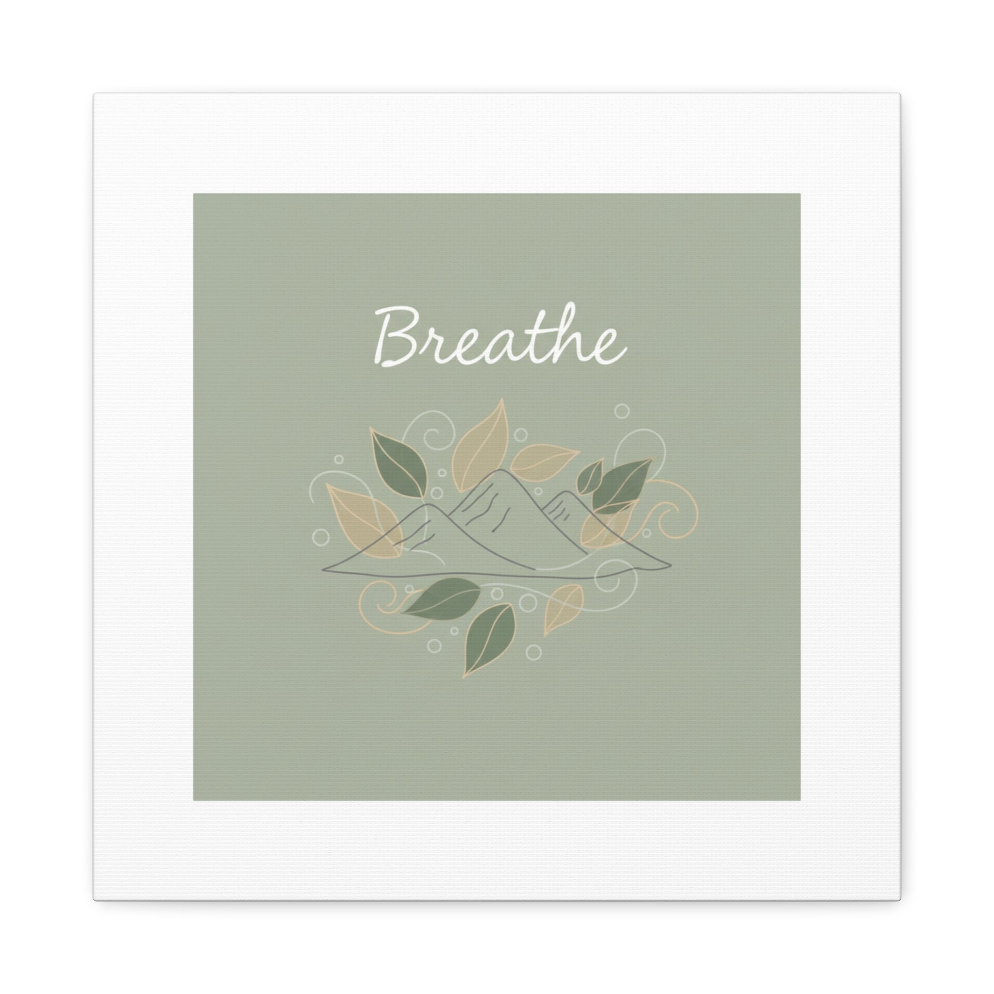 Breathe Mountain Line Canvas | Nature Symbols, Minimal Forest Wall Art