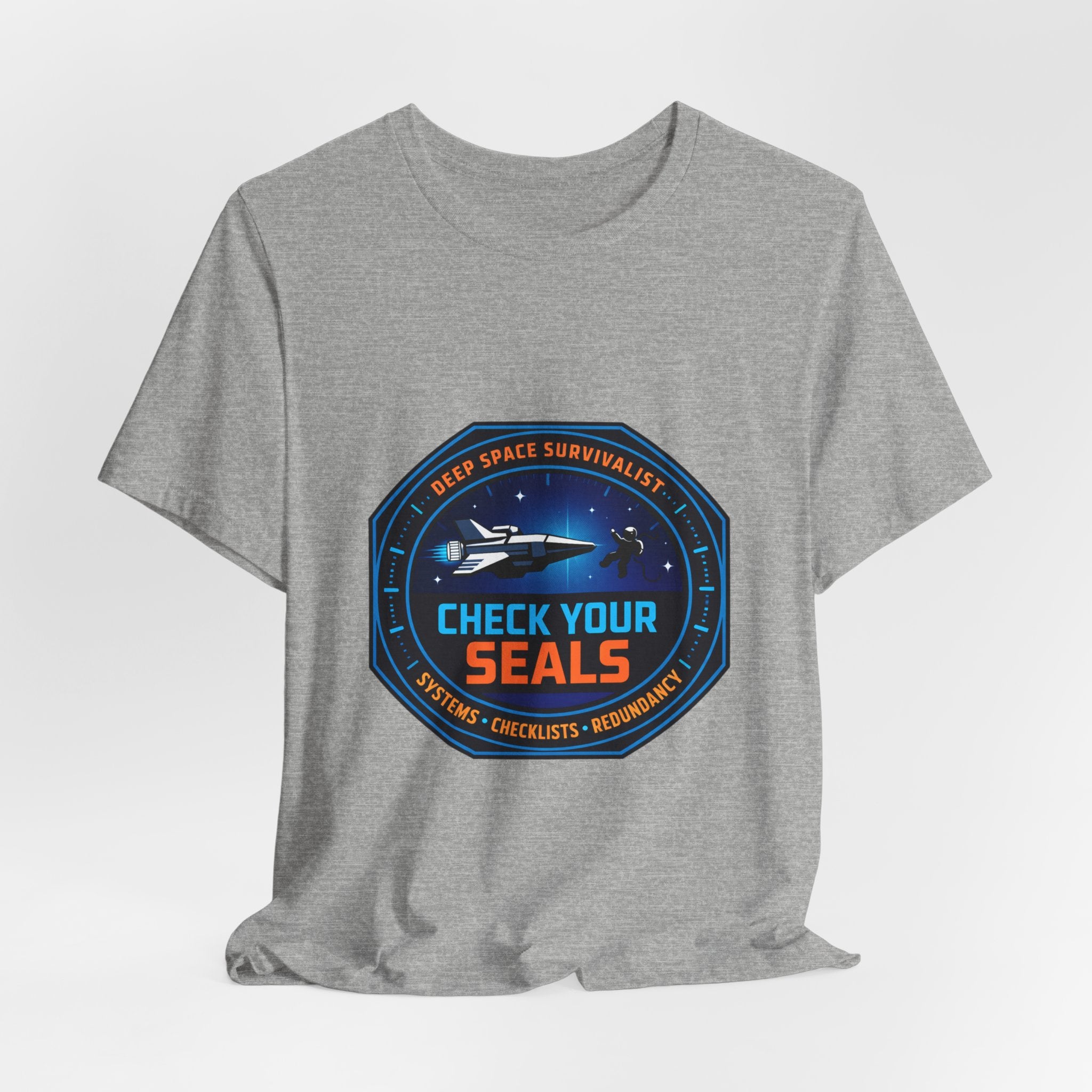 Check Your Seals Mission Patch T-Shirt | hard sci‑fi, space survival