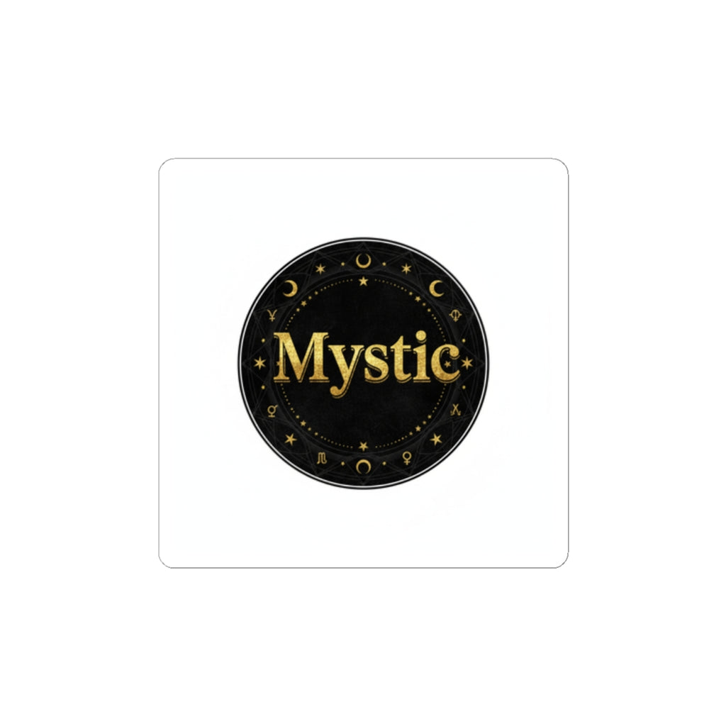 Mystic Circle Sticker | Tarot & Occult Typography, Witchy Metallic