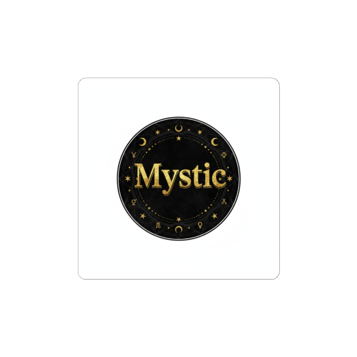 Mystic Circle Sticker | Tarot & Occult Typography, Witchy Metallic