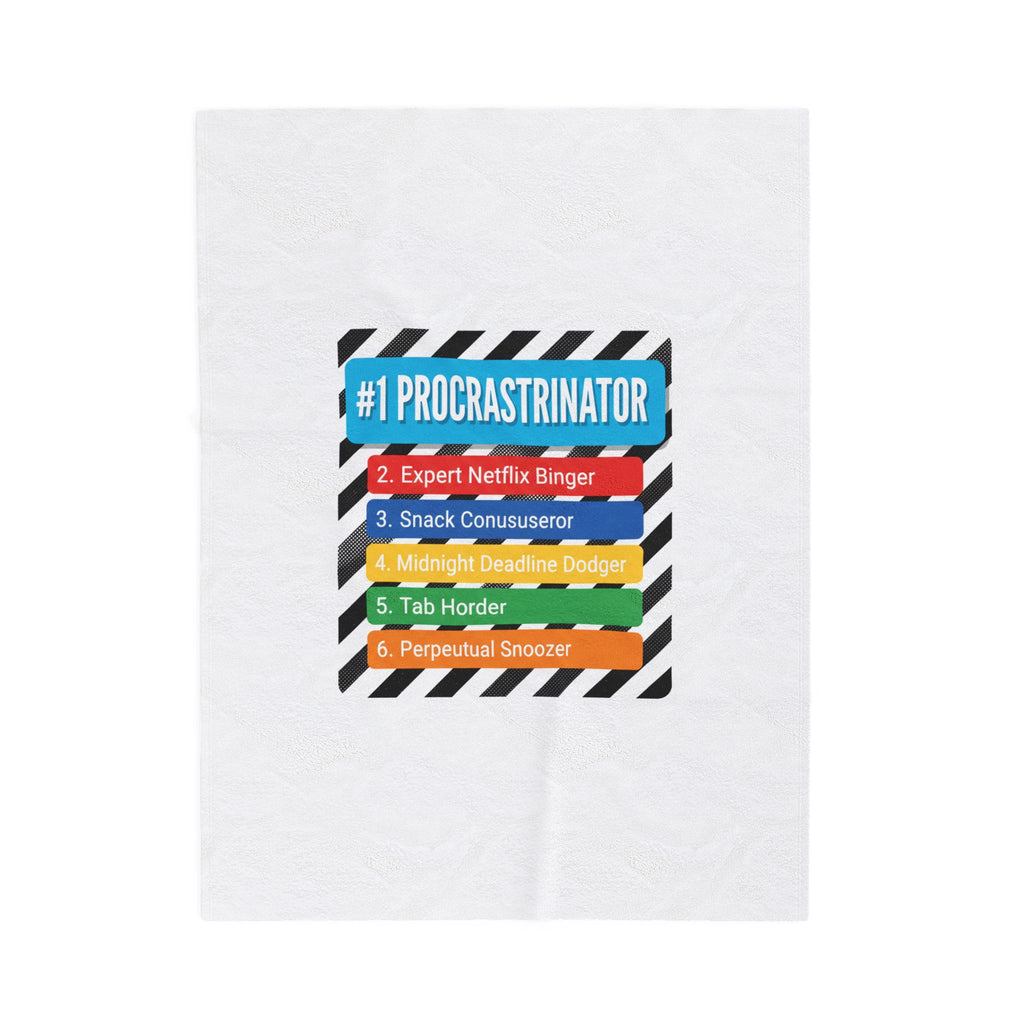 #1 Procrastinator Velveteen Plush Blanket | Top-List Ranking Graphic