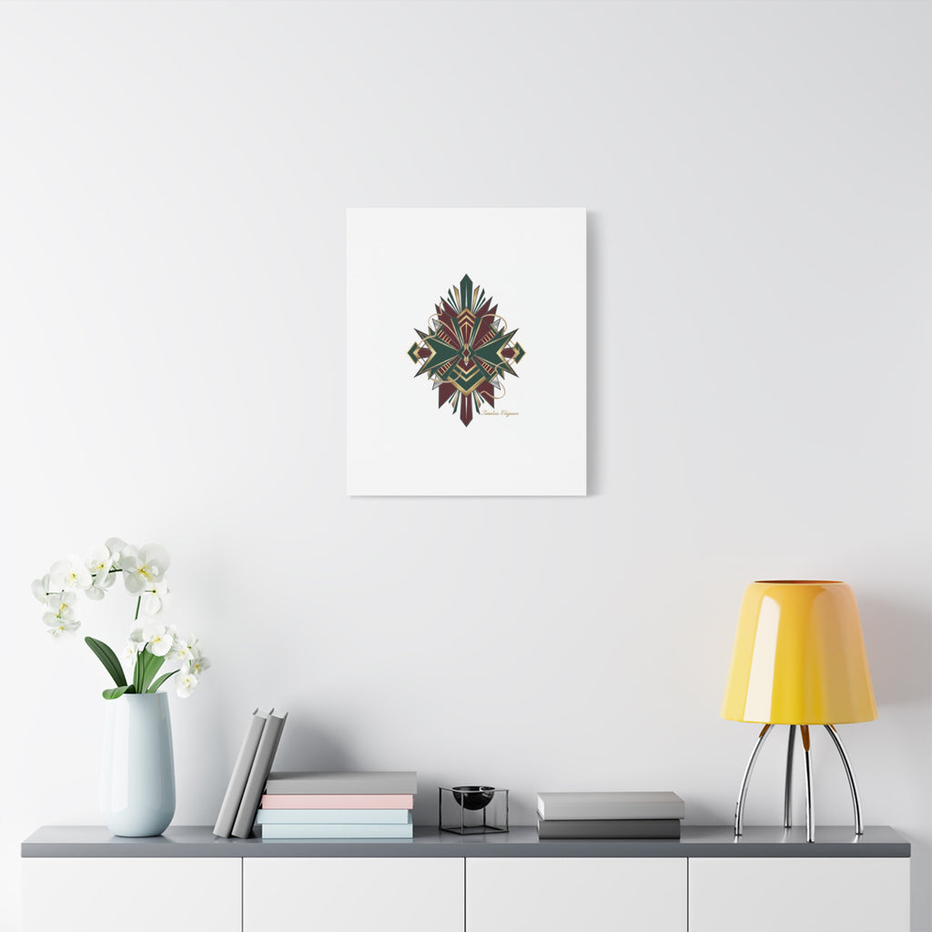 Art Deco geometric brass print Canvas | Neo-Deco chrome & gold fan motif