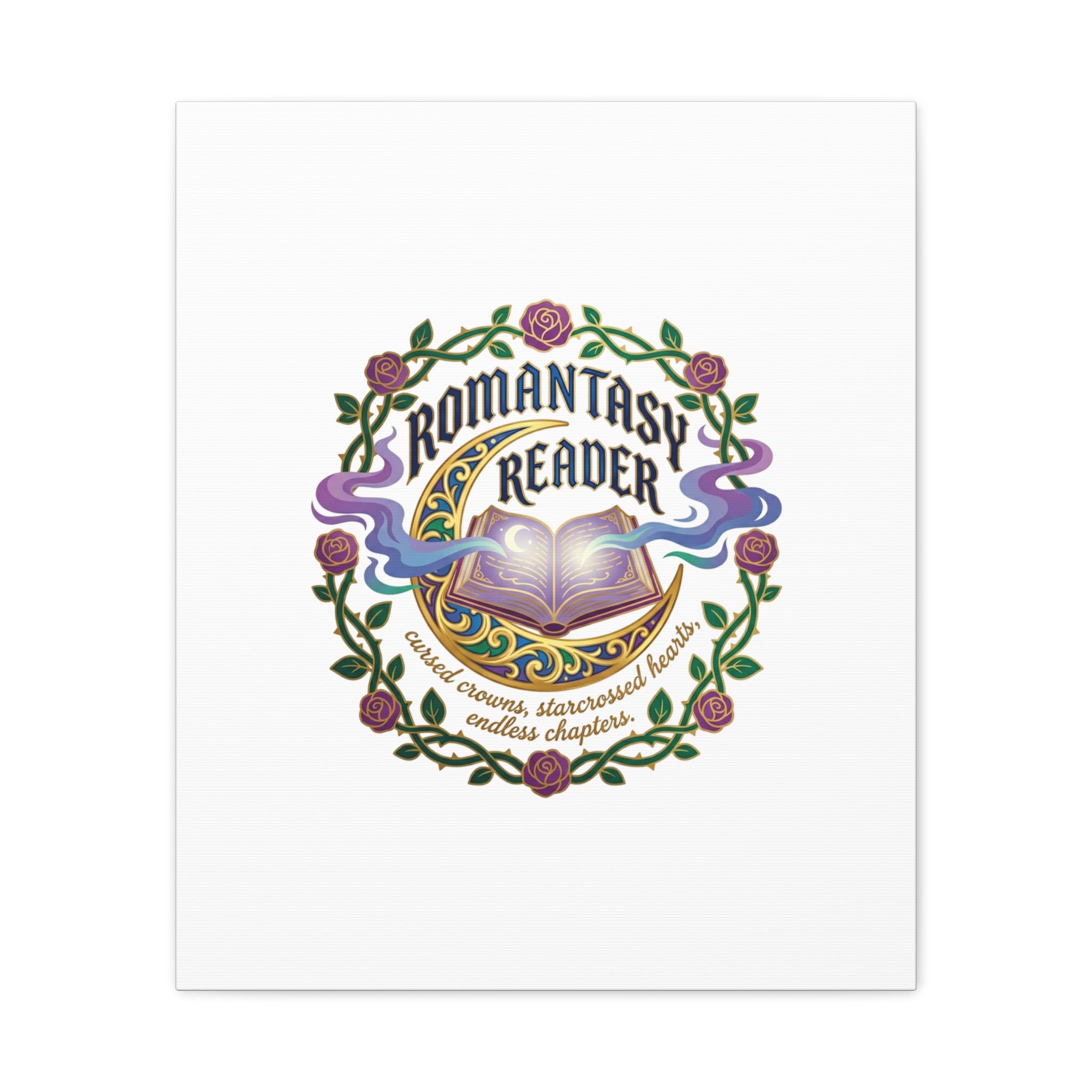 Romantasy Reader Canvas Print | enchanted bookish celestial gothic