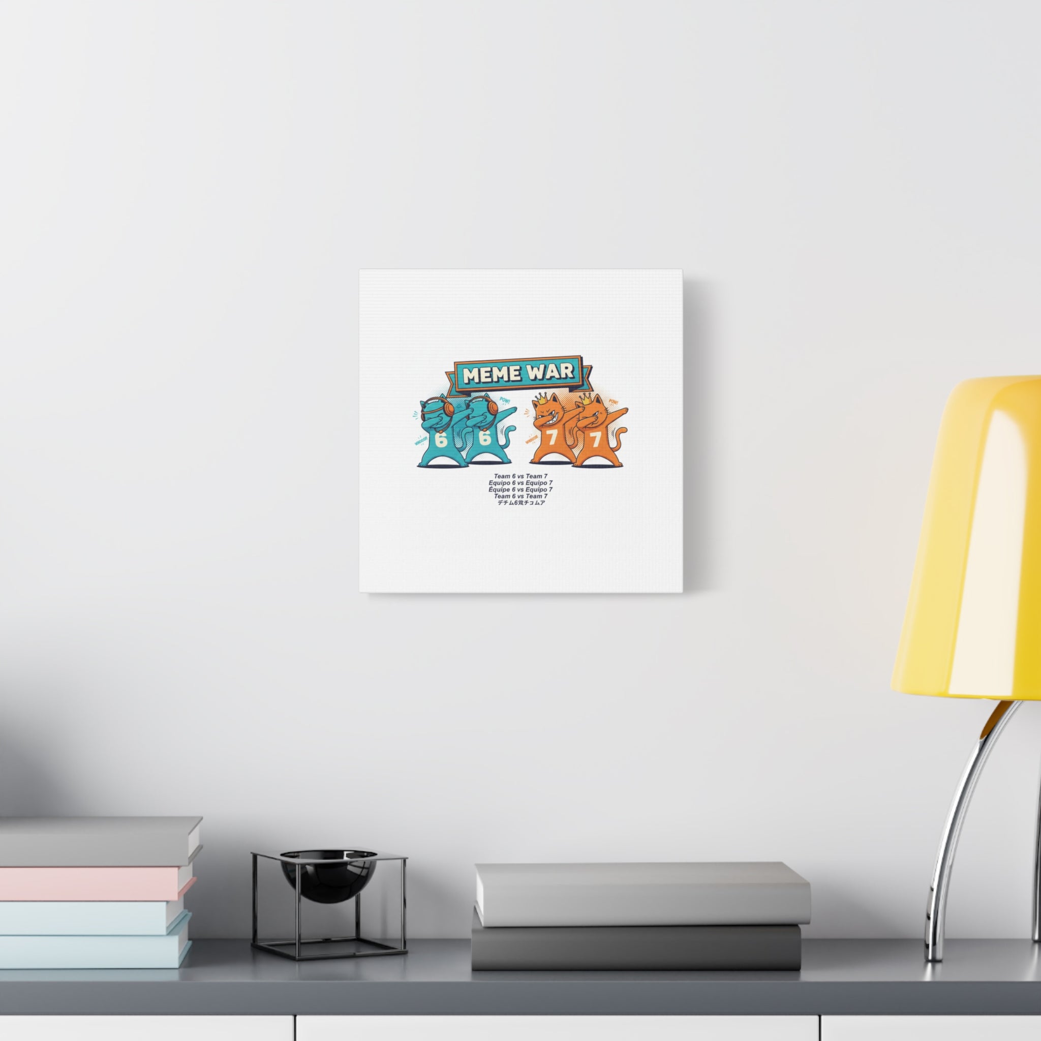 Meme War: Six vs. Seven Canvas Wall Art