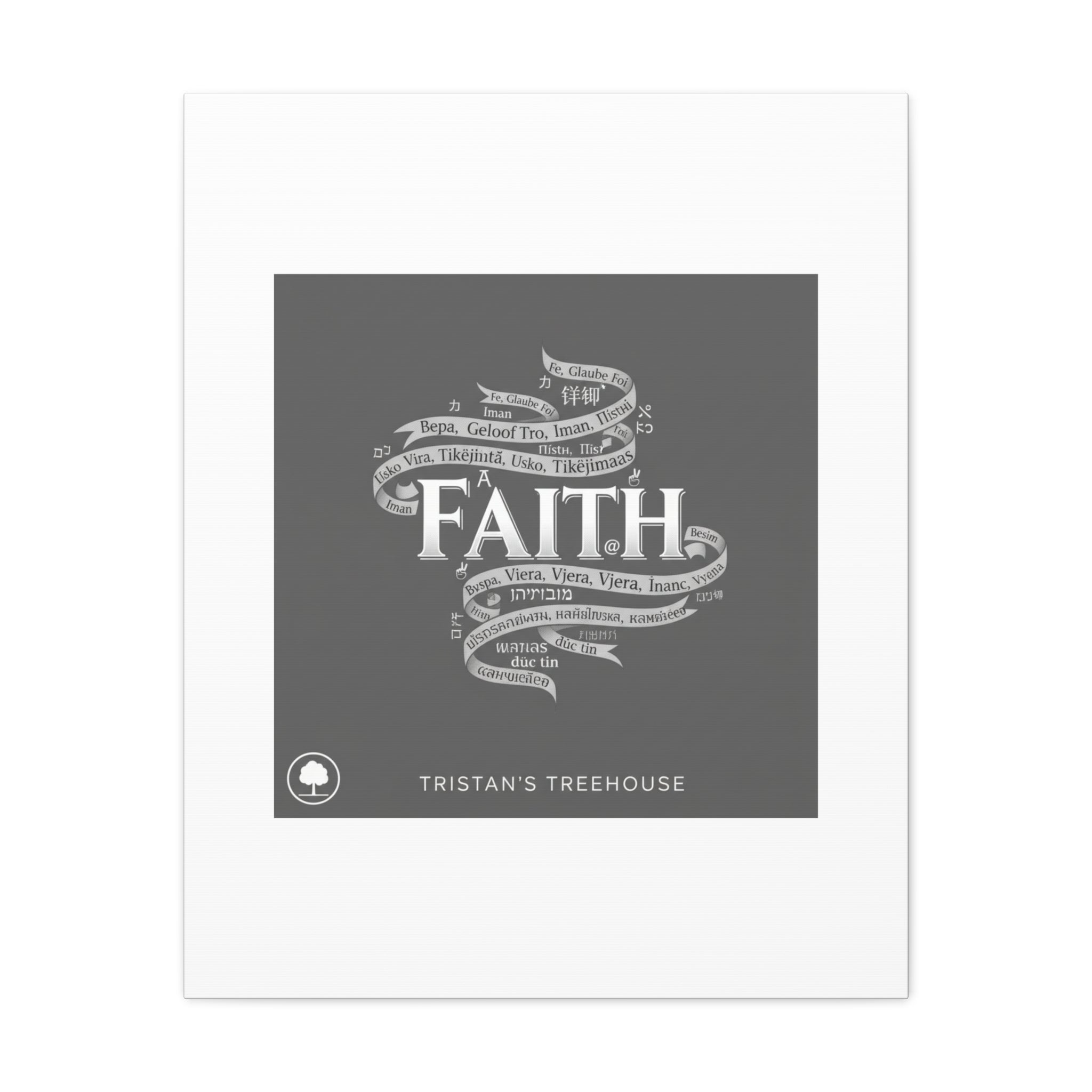 handwritten faith ribbon Canvas | sketch aesthetic, doodle design