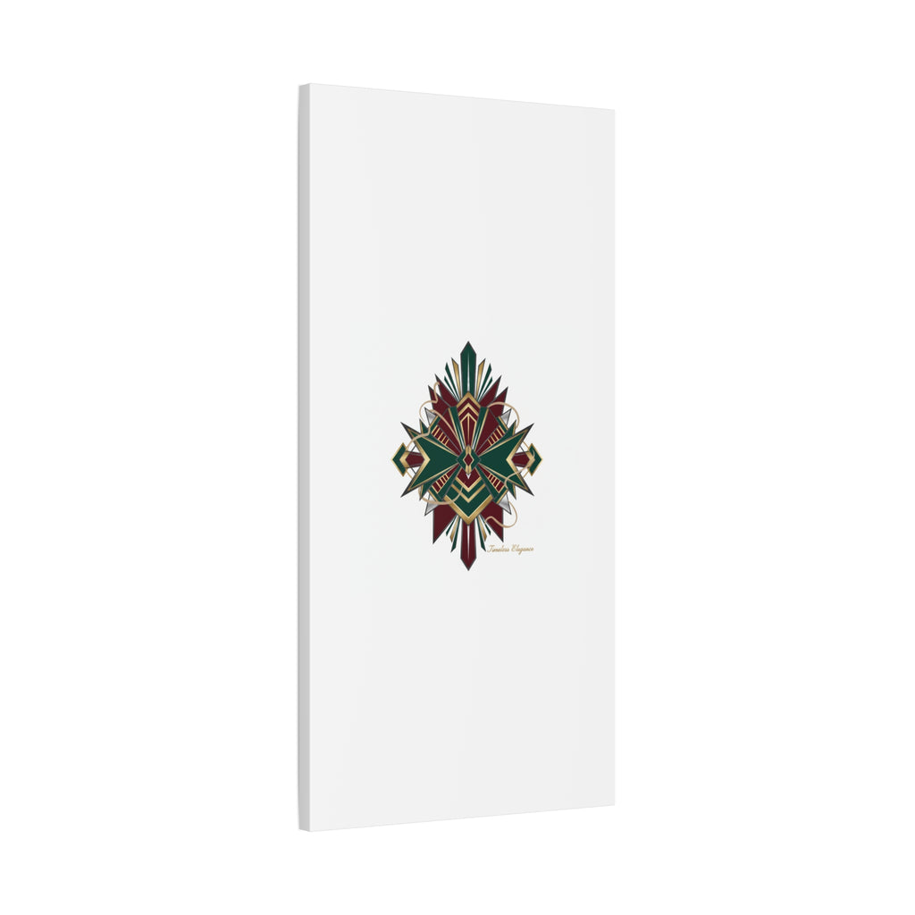 Art Deco geometric brass print Canvas | Neo-Deco chrome & gold fan motif