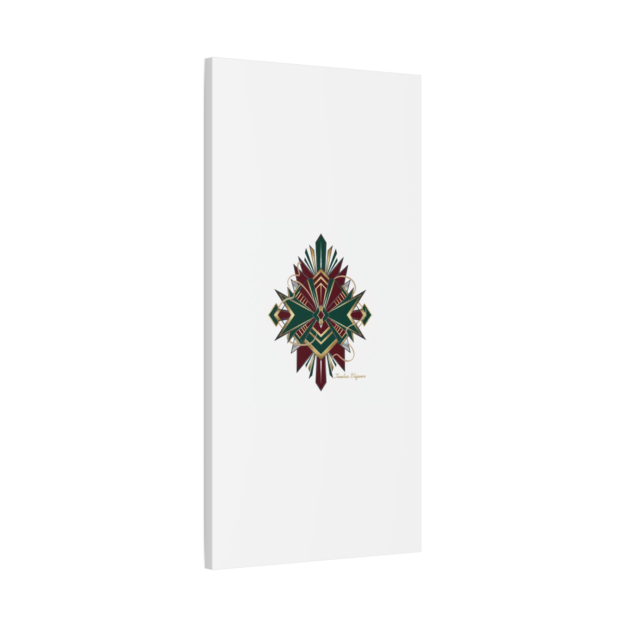 Art Deco geometric brass print Canvas | Neo-Deco chrome & gold fan motif