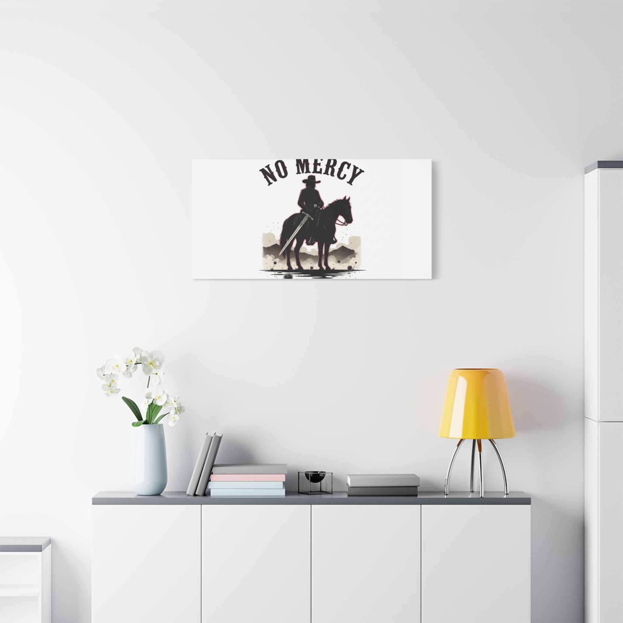 No Mercy Cowboy Skull Canvas | western skull art, gothic Americana