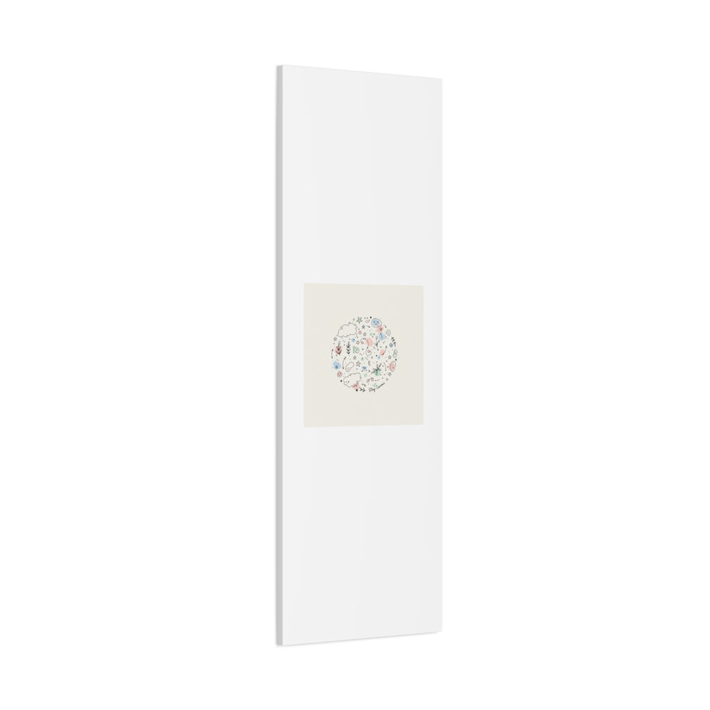 Doodle Circle Line Drawing Matte Canvas, Hand-Drawn Sketch Art