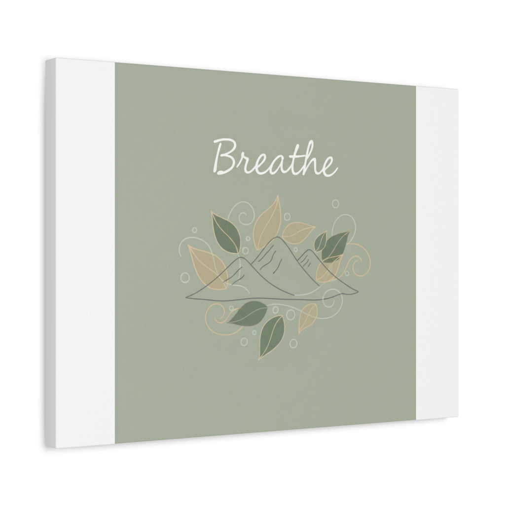 Breathe Mountain Line Canvas | Nature Symbols, Minimal Forest Wall Art