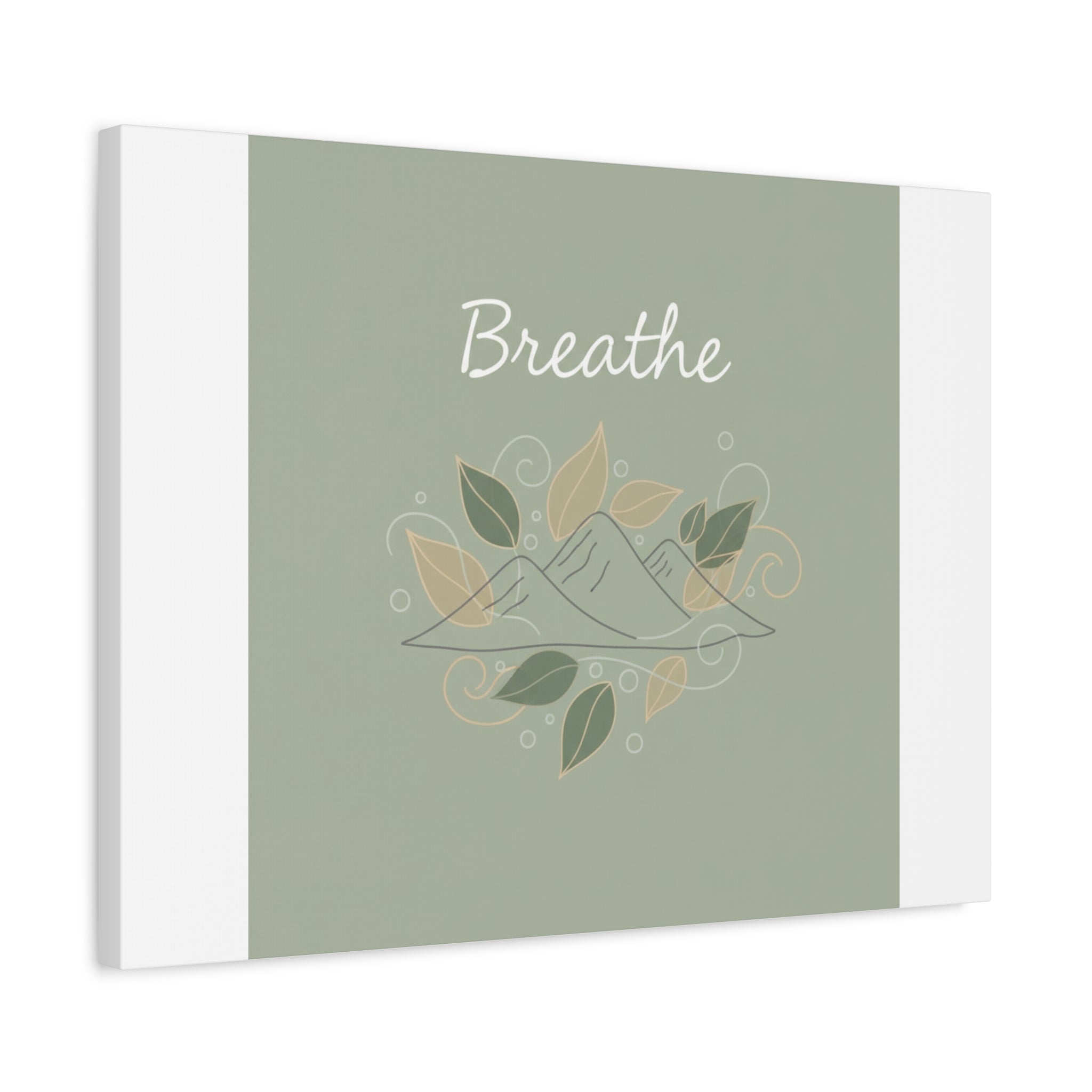 Breathe Mountain Line Canvas | Nature Symbols, Minimal Forest Wall Art