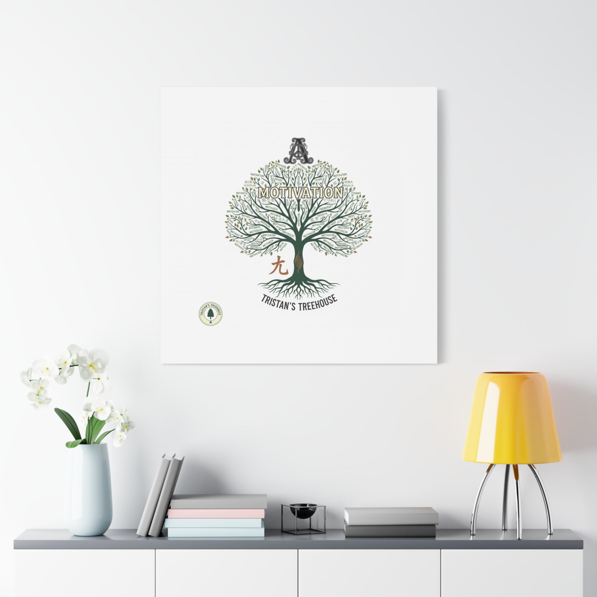 Handwritten Doodle Tree Canvas | Matte Stretched Wall Art