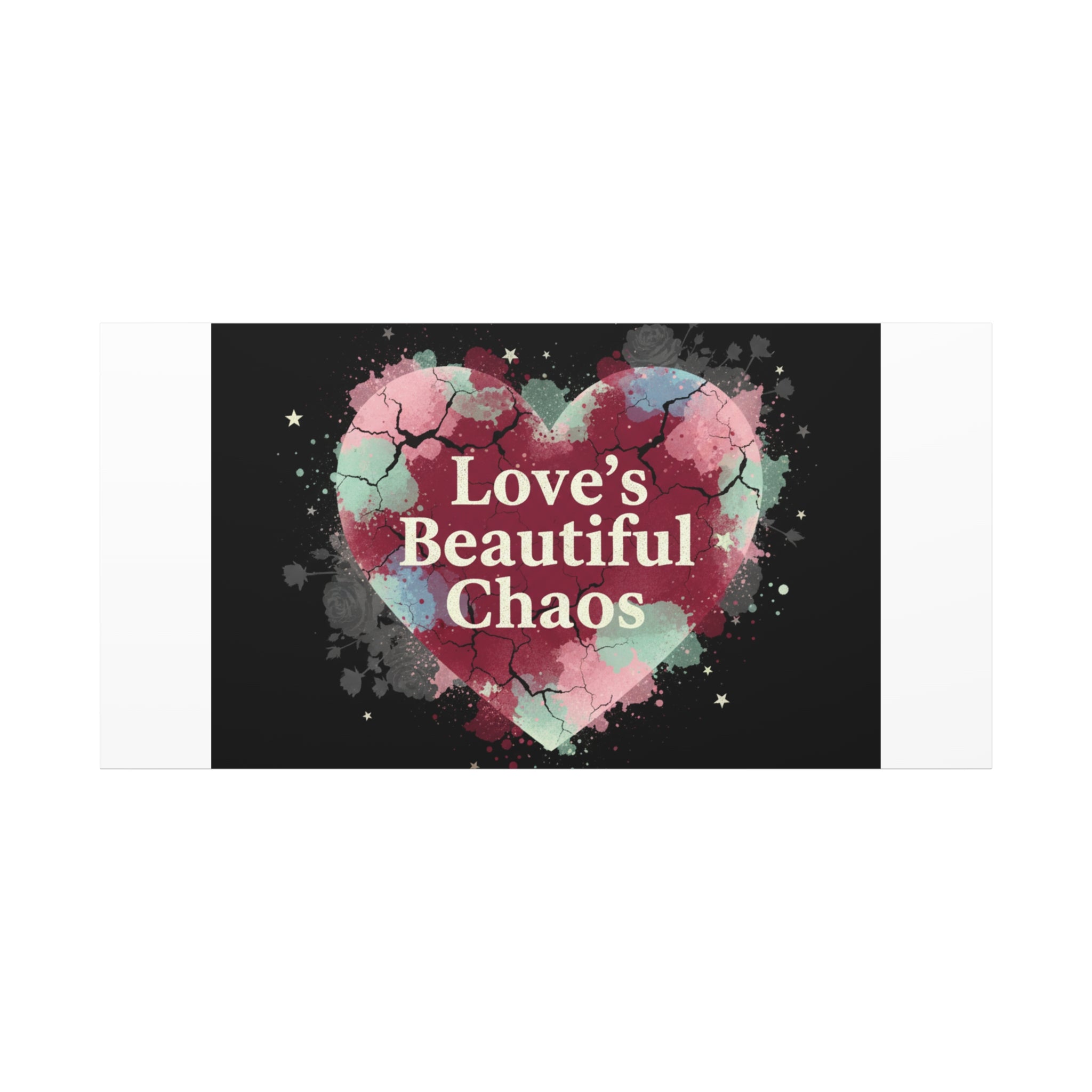 Love's Beautiful Chaos Canvas Print | Soft Grunge Hearts, Distressed Heart Art