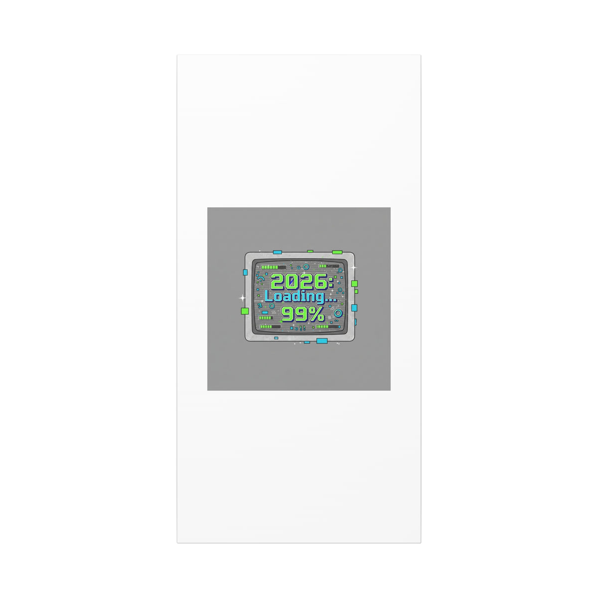 2026 Loading 99% Canvas | NYE countdown, retro system interface