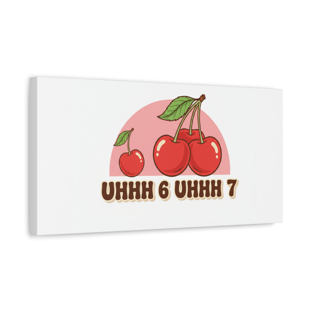 Six Severn Cherry Retro Graphic Canvas | kawaii fruit print, vintage cherry design