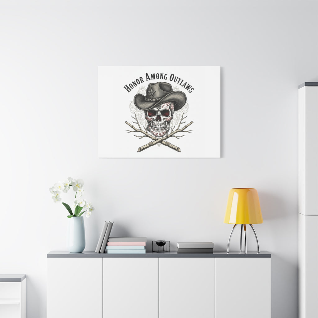 Honor Among Outlaws Canvas | Western Skull Art, Gothic Americana Desert Noir