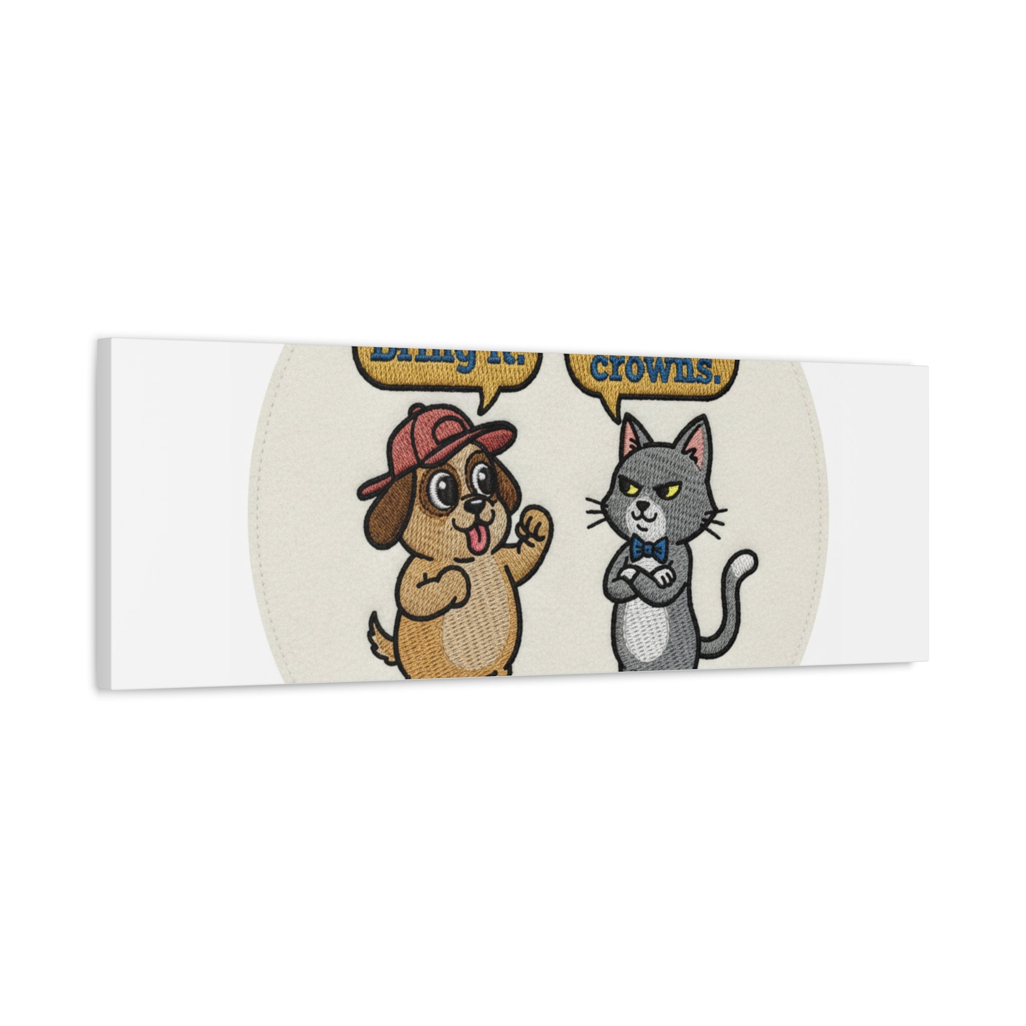 Funny Cat vs Dog Canvas | Pet Rivalry Wall Art