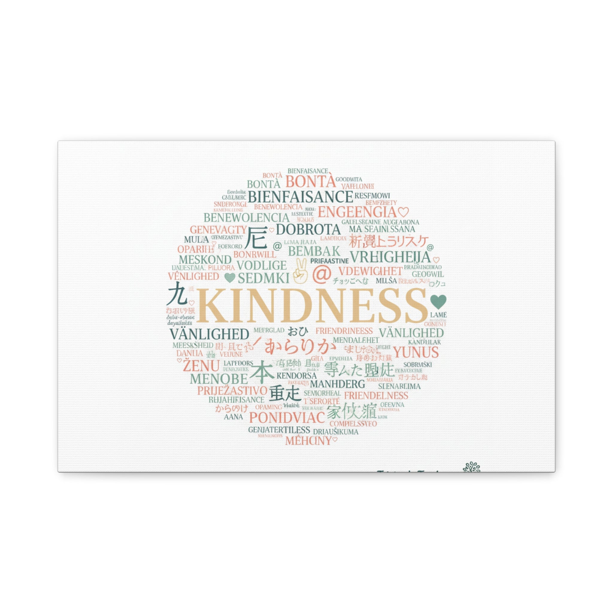 Kindness Word Cloud Canvas | Fresh Start Minimalist Wall Art