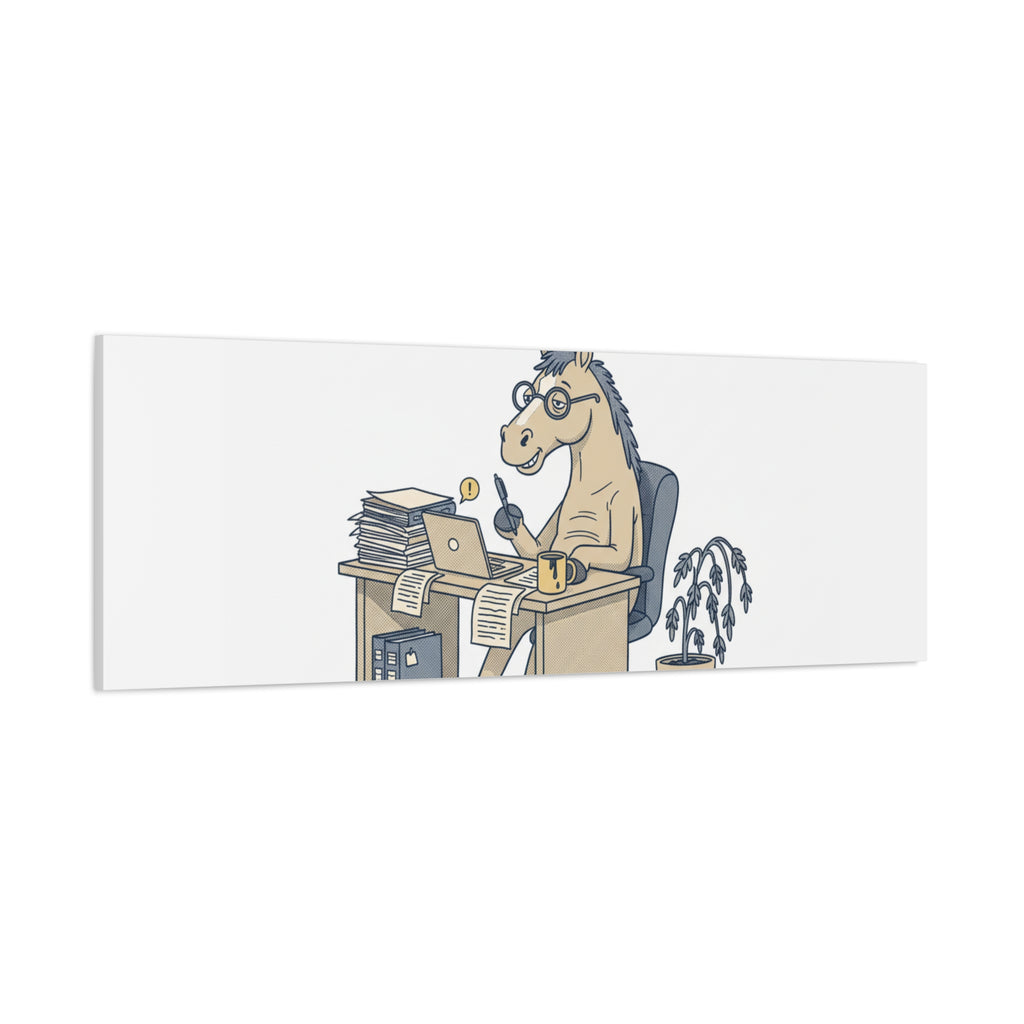 Best Desk Jockey Canvas, Workhorse Office Art | Corporate Burnout Parody