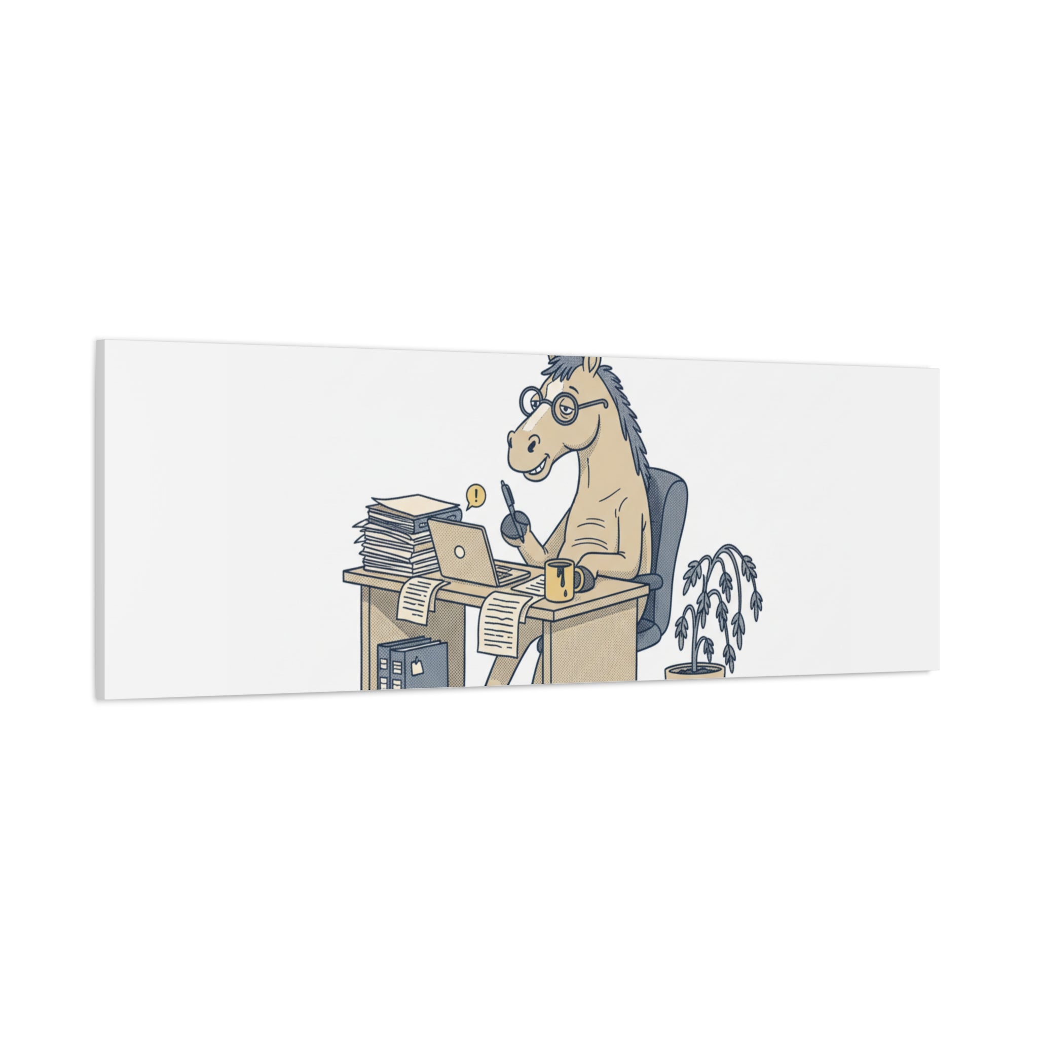 Best Desk Jockey Canvas, Workhorse Office Art | Corporate Burnout Parody