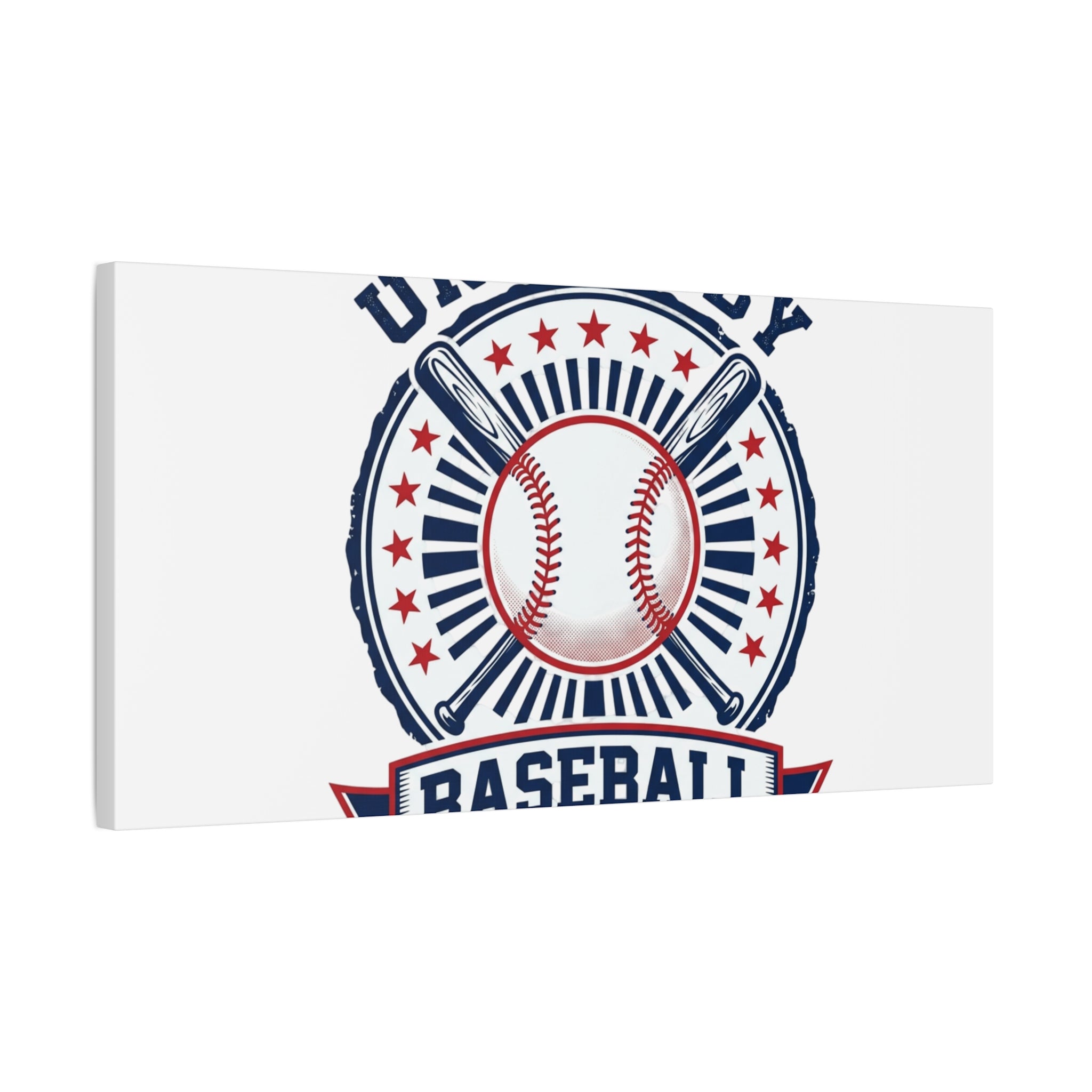 United by Baseball Canvas | Patriotic Baseball Graphic, Red White Blue Wall Art