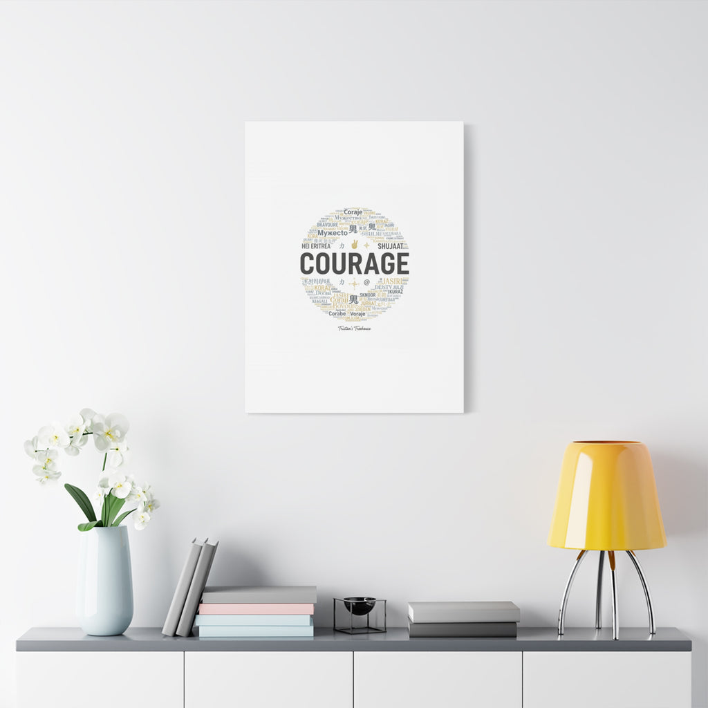 Courage Word Cloud Canvas | Fresh-Start Minimalism art print