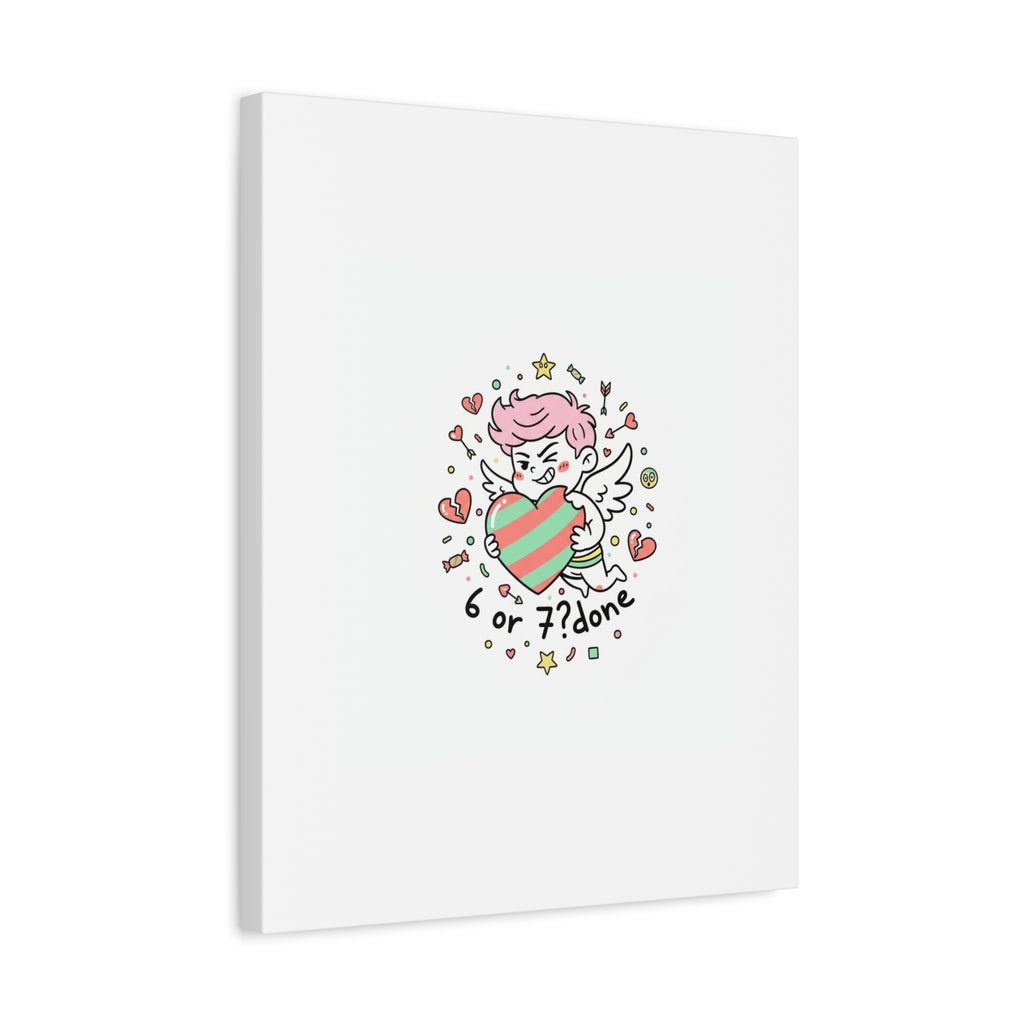 Weird Cupid heart illustration Canvas | Weird Valentine, quirky chaotic love
