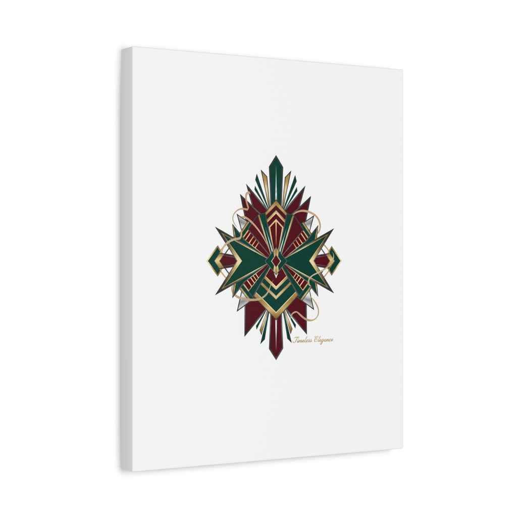 Art Deco geometric brass print Canvas | Neo-Deco chrome & gold fan motif