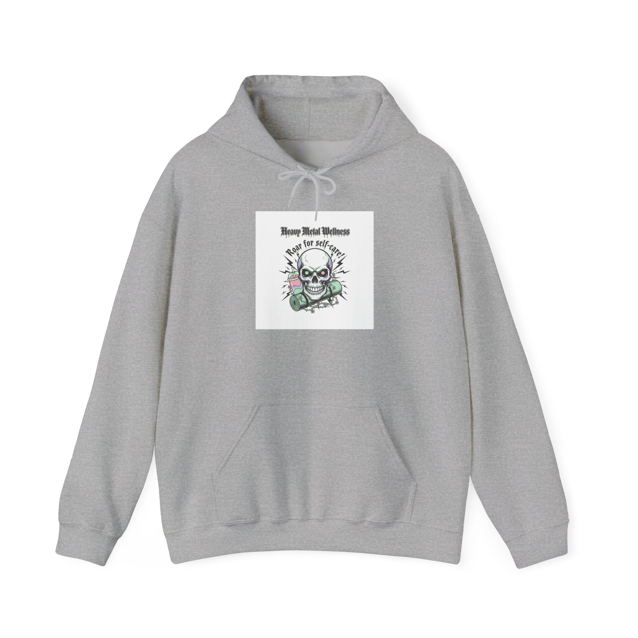 Heavy Metal Wellness Skull Hoodie | metal font shirt, gothic wellness quote