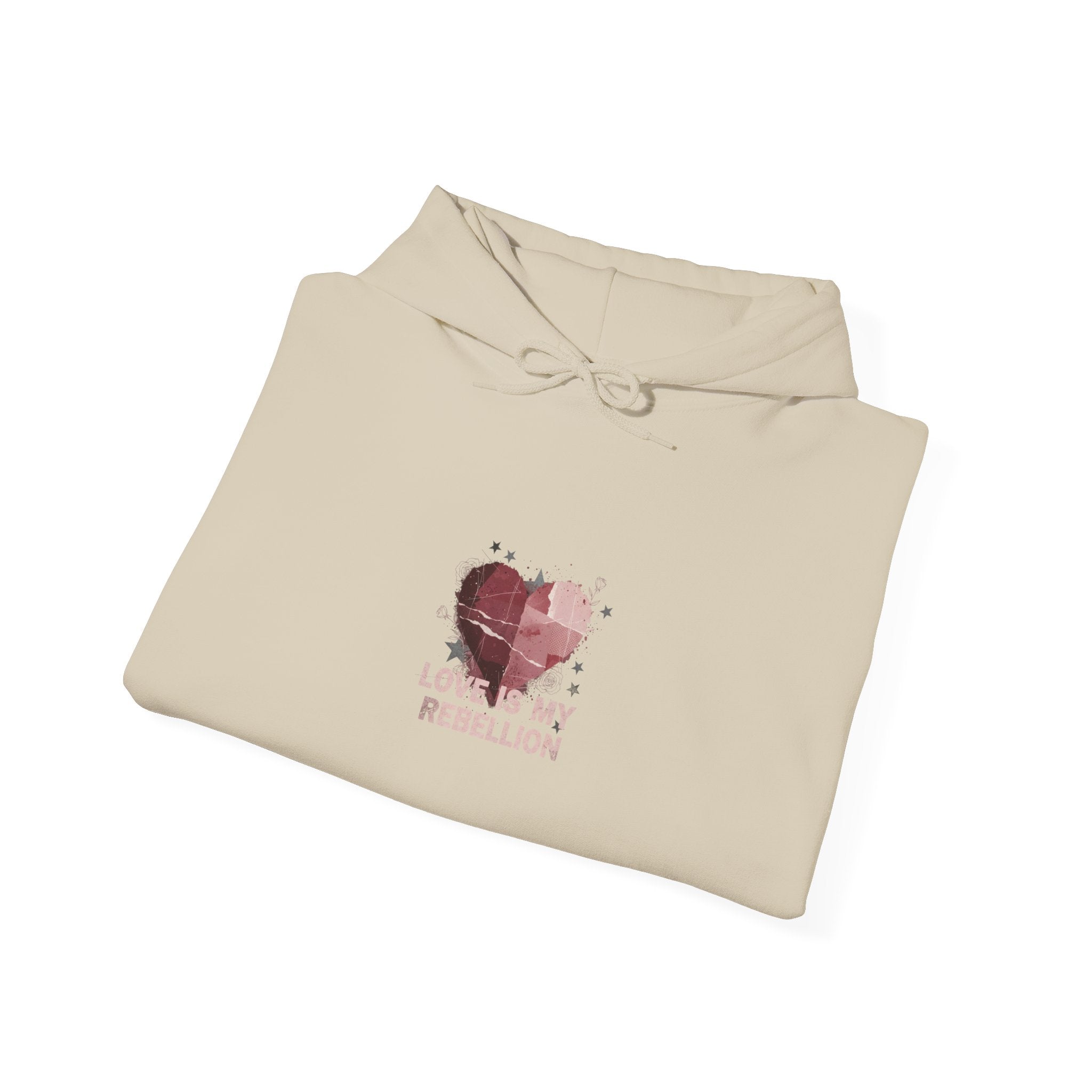 Distressed Heart Collage Hoodie | soft grunge, punk heart design