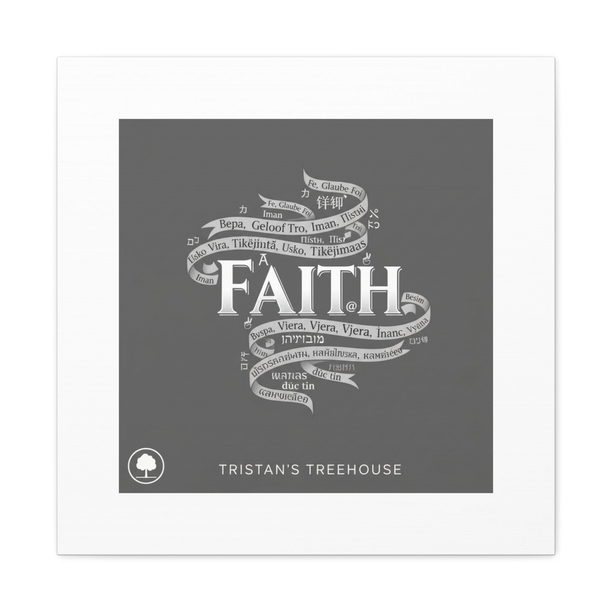 handwritten faith ribbon Canvas | sketch aesthetic, doodle design