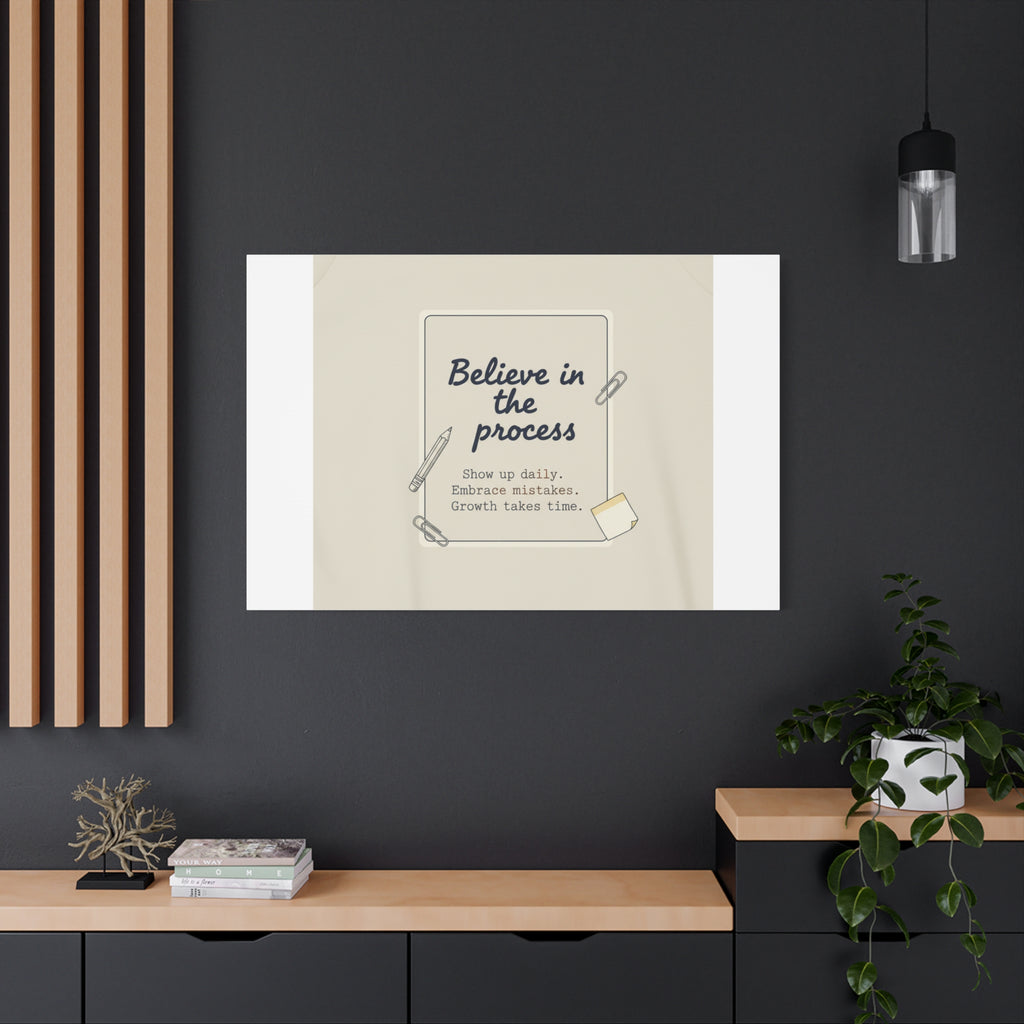 Believe in the Process Canvas | analogue note to self, handwritten reminder décor