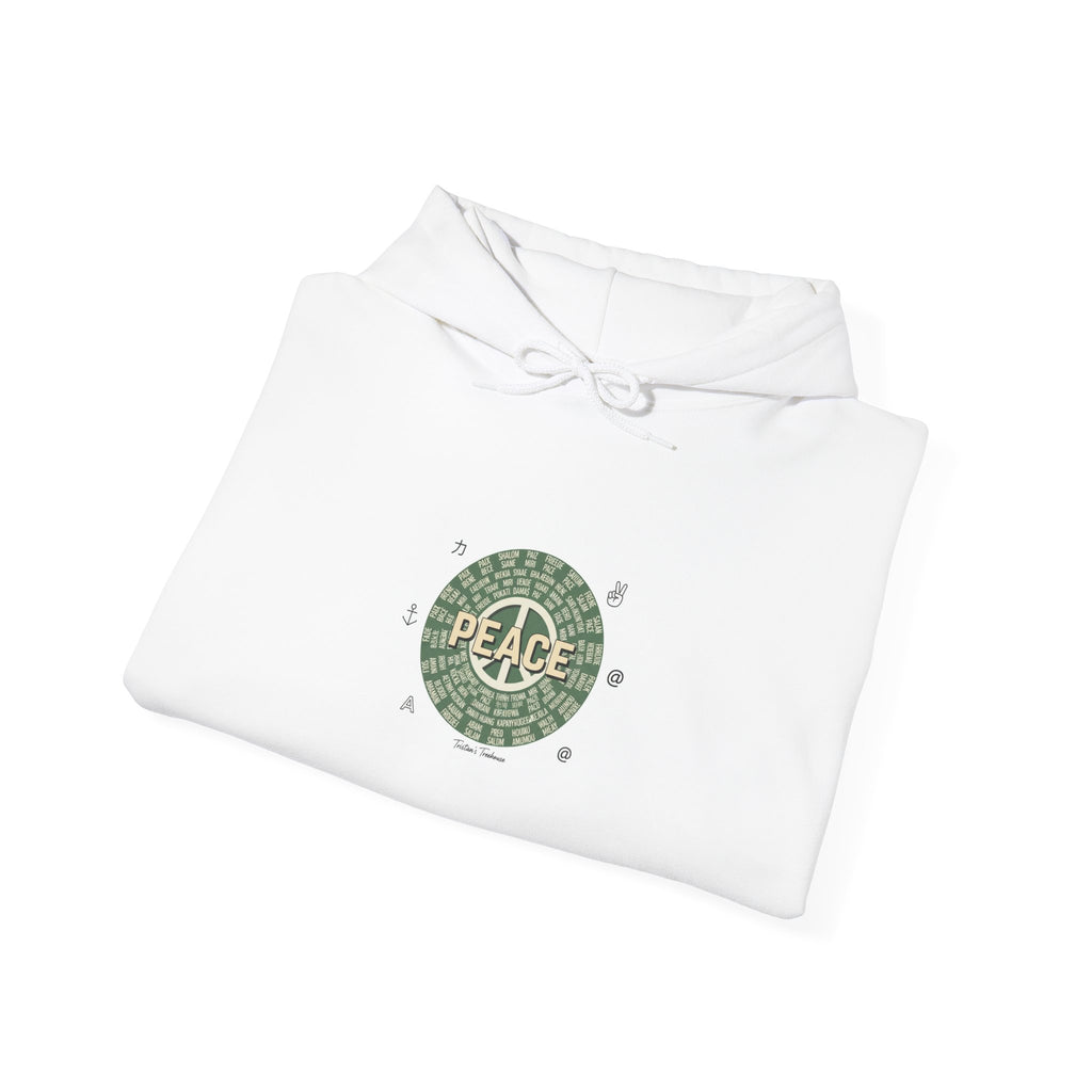 Handwritten Peace Doodle Hoodie | sketch aesthetic, hand drawn message