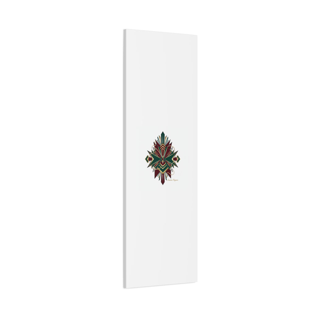 Art Deco geometric brass print Canvas | Neo-Deco chrome & gold fan motif