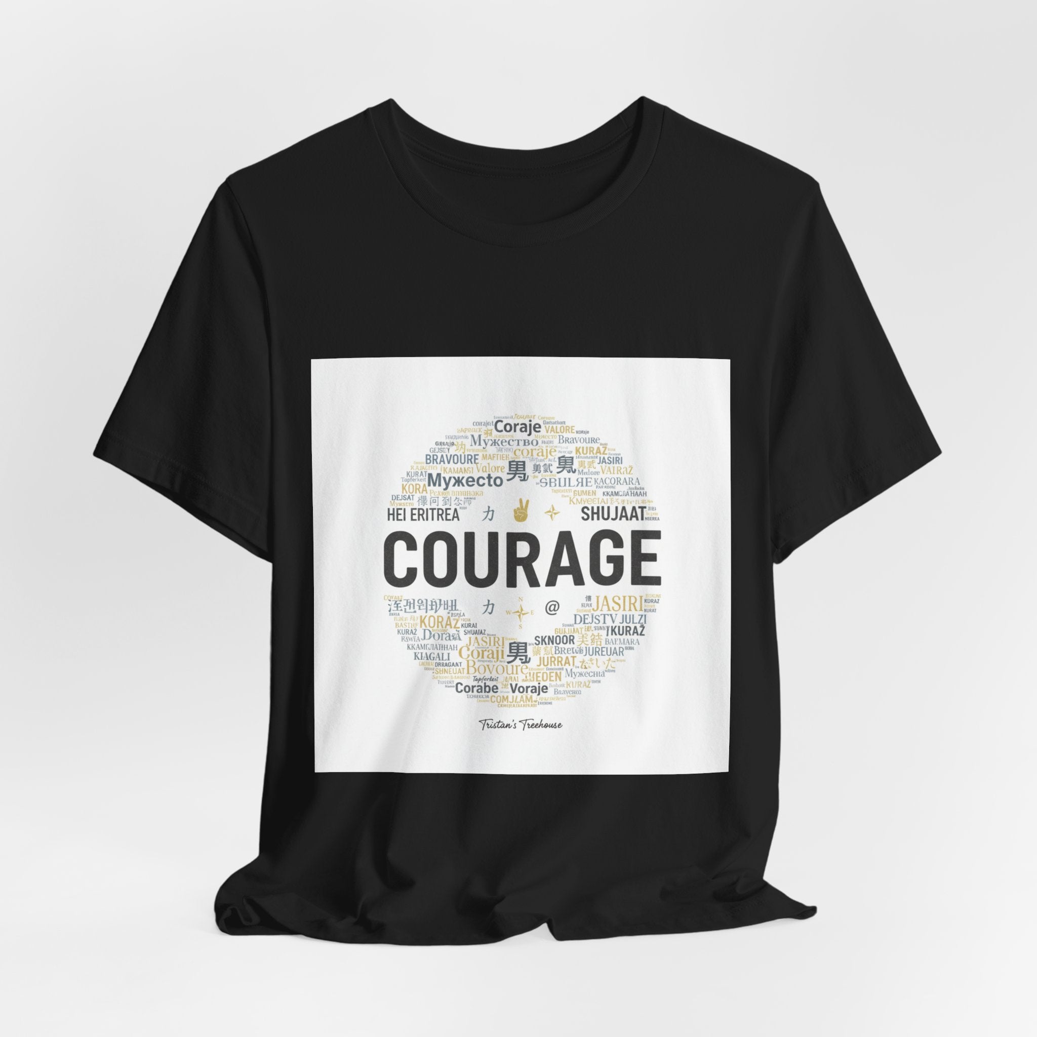 Courage Minimal Wordcloud Tee | Fresh-Start Minimalism, New Page Apparel
