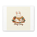 Cozy Bunny Illustration Canvas | Cute Critter Winter Forest Art