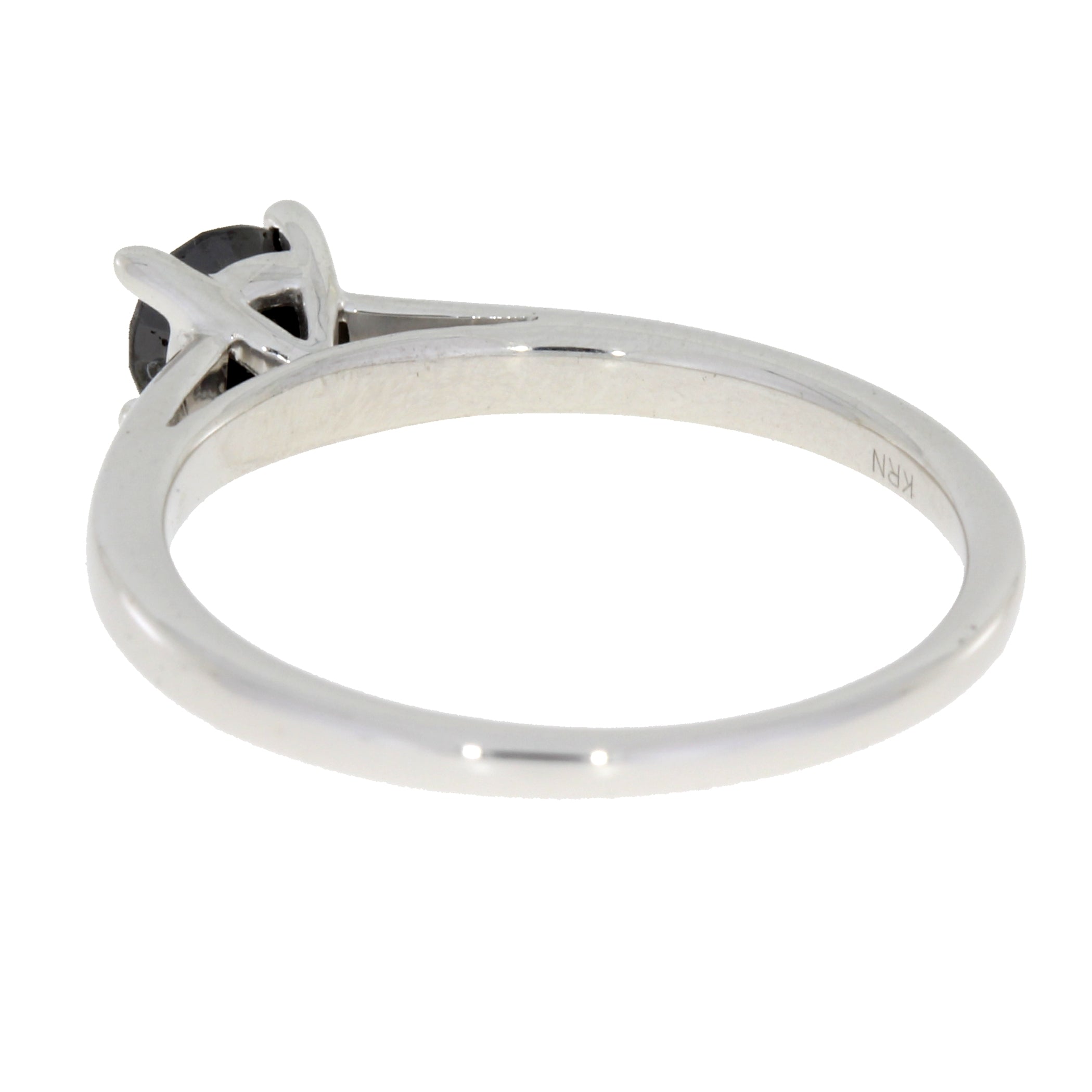 Natural .50ct Black Diamond Eng Only Sterling Silver