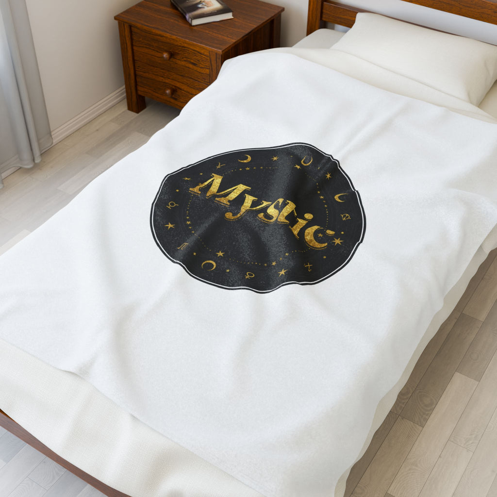 Mystic Circle, Velveteen Plush Blanket | Tarot & Occult Typography