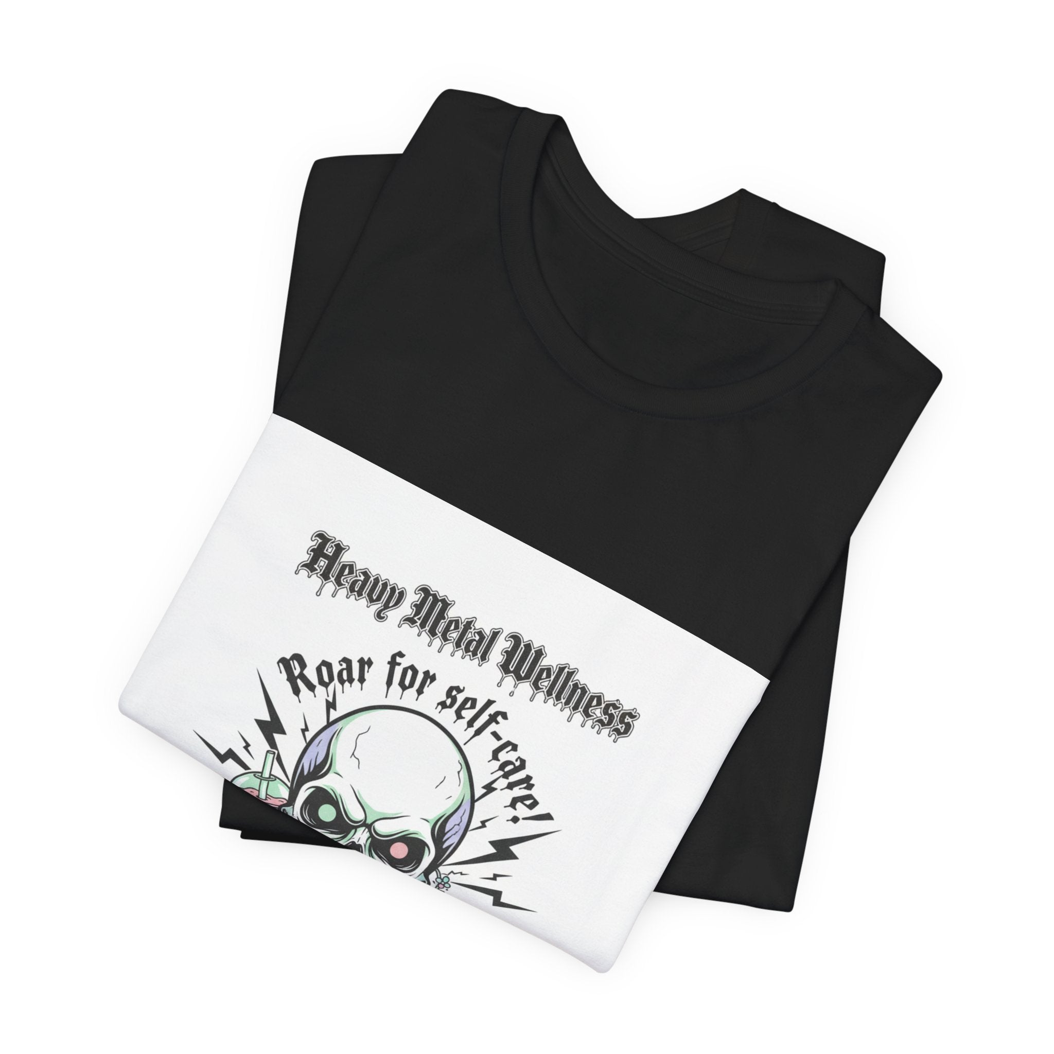 Heavy Metal Wellness Skull Tee | metal font shirt, gothic wellness quote