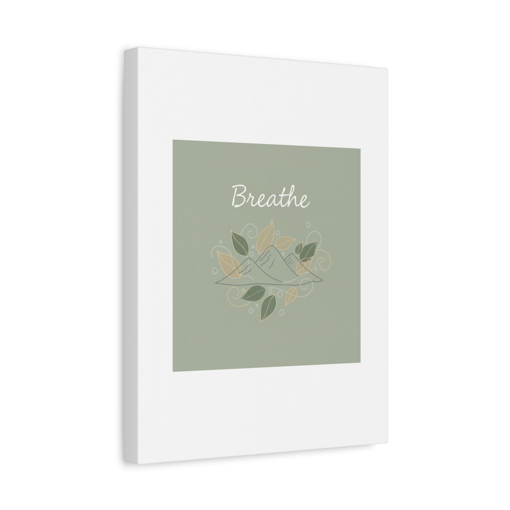 Breathe Mountain Line Canvas | Nature Symbols, Minimal Forest Wall Art