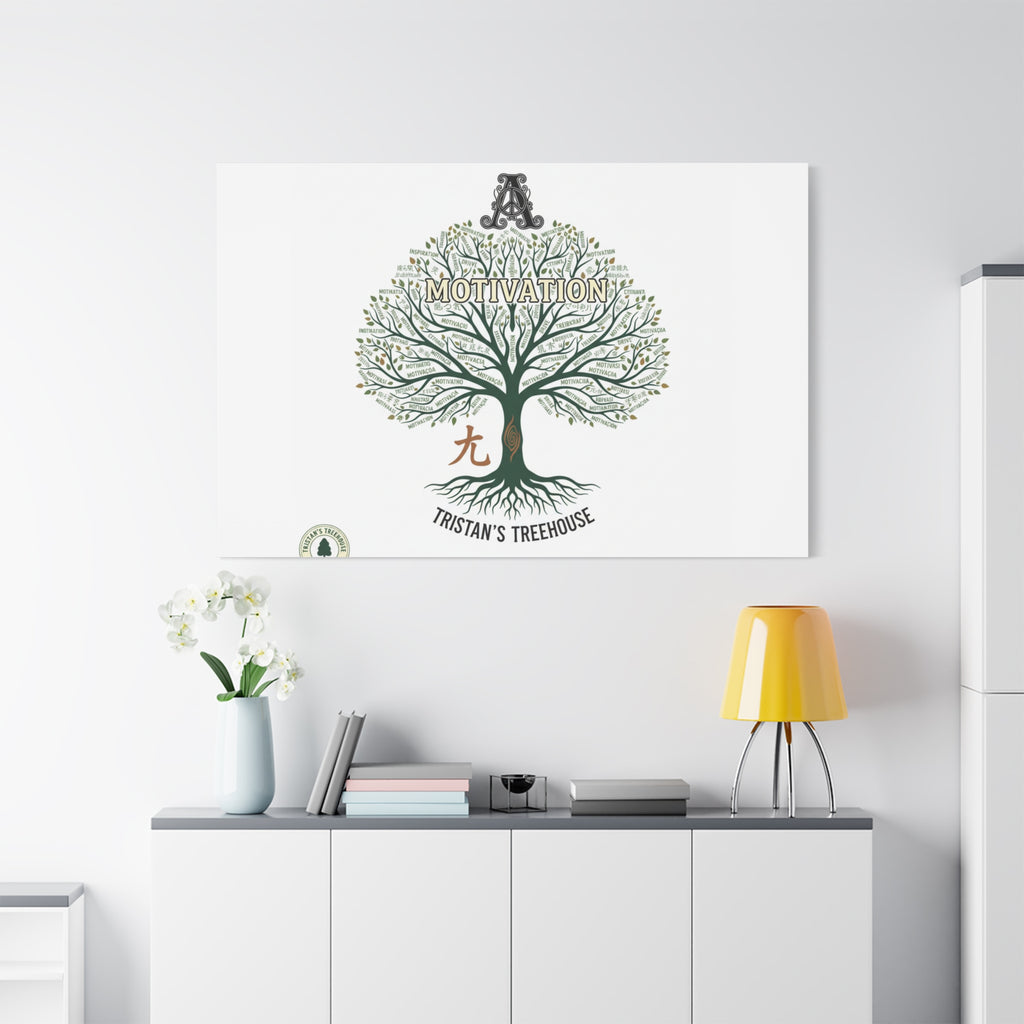 Handwritten Doodle Tree Canvas | Matte Stretched Wall Art