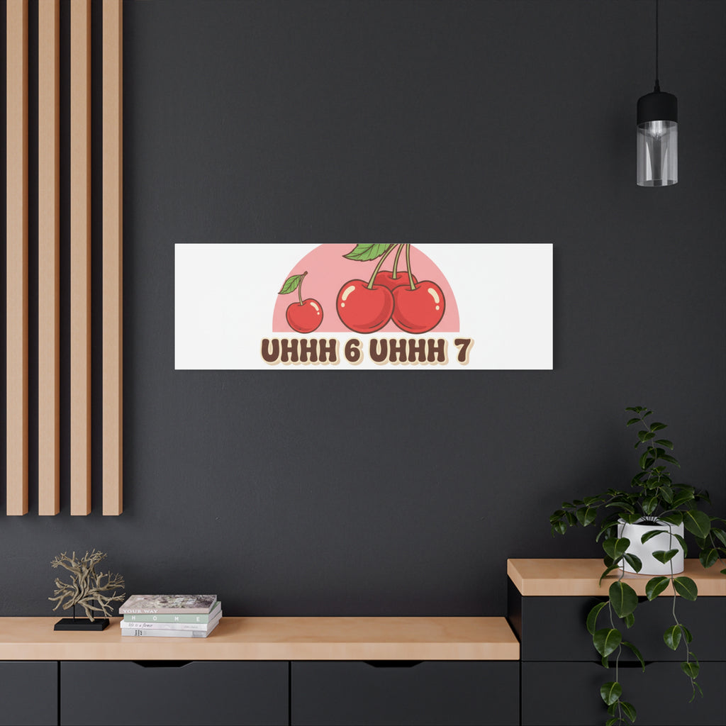 Six Severn Cherry Retro Graphic Canvas | kawaii fruit print, vintage cherry design