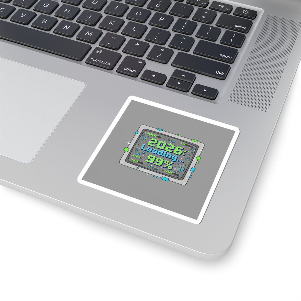 2026 Loading 99% Kiss-Cut Stickers | NYE countdown, retro system UI