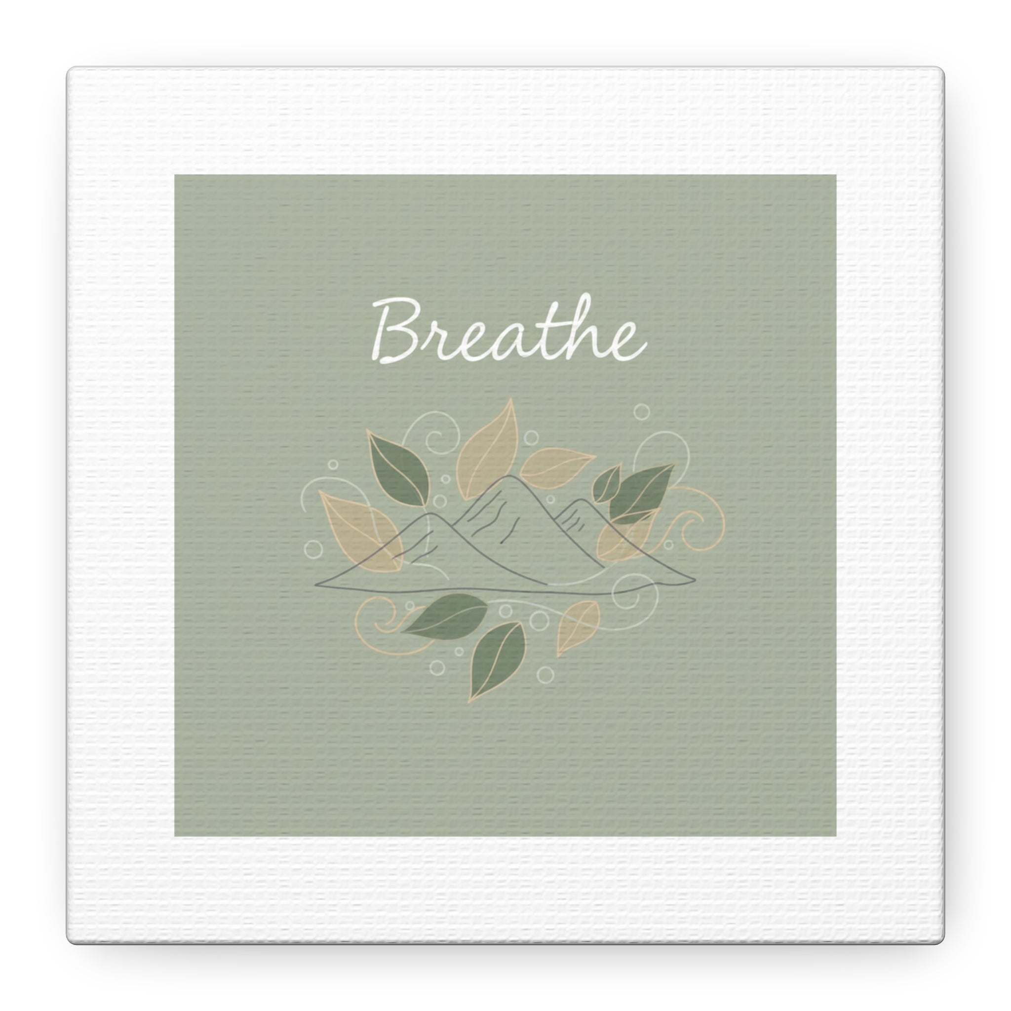Breathe Mountain Line Canvas | Nature Symbols, Minimal Forest Wall Art