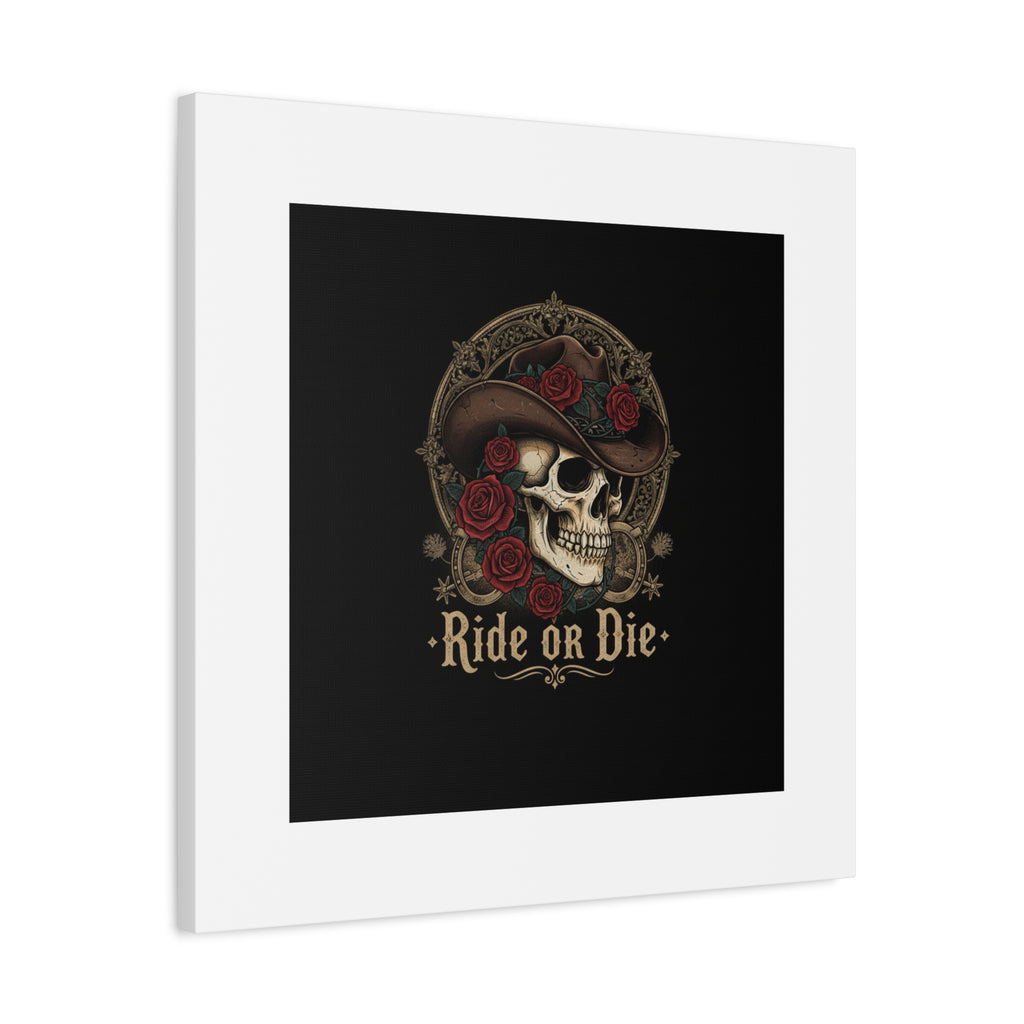Ride or Die Skull Canvas | Western Skull Art, Gothic Americana