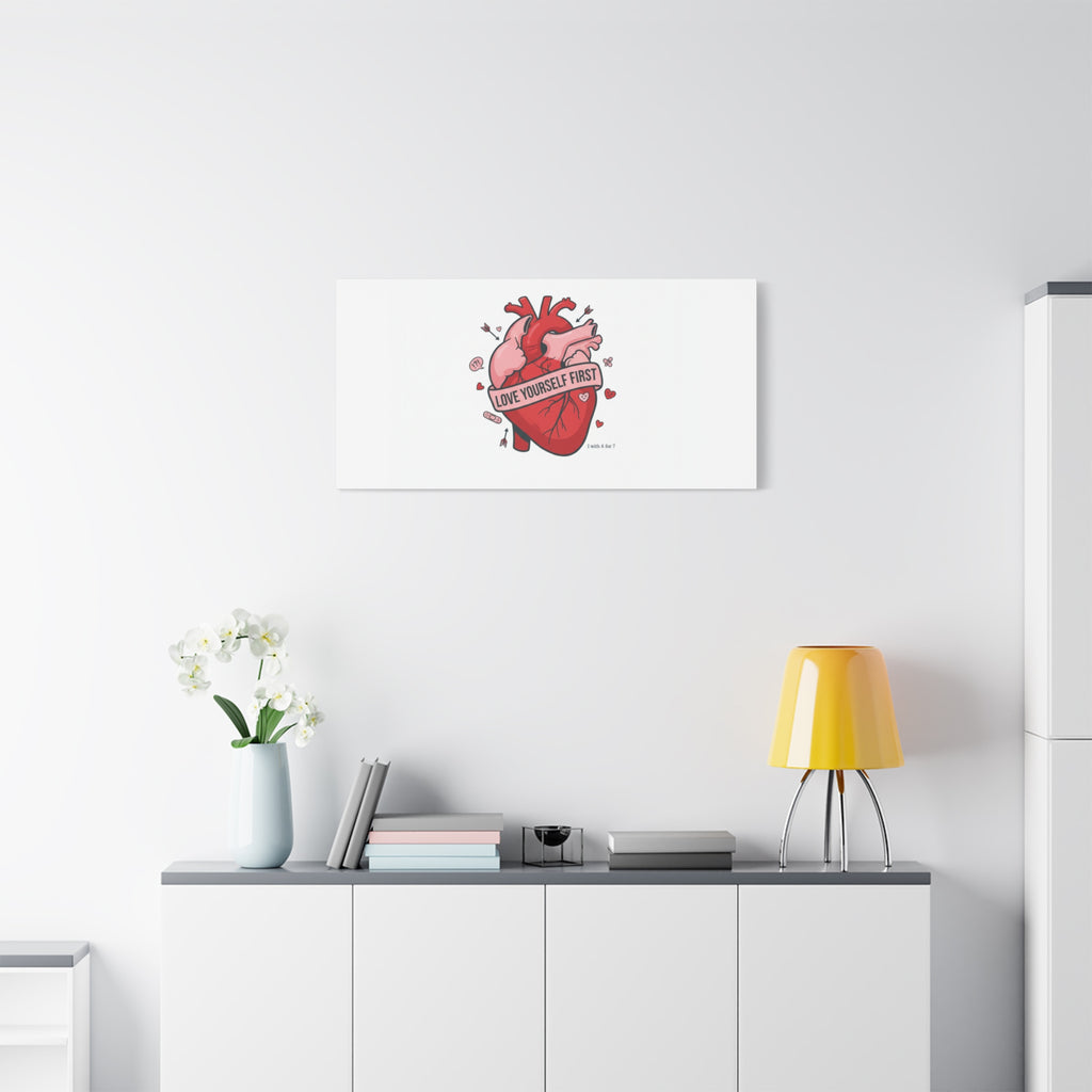 Love Yourself First Canvas, Hearts-with-a-Twist, Anti-Valentine Art