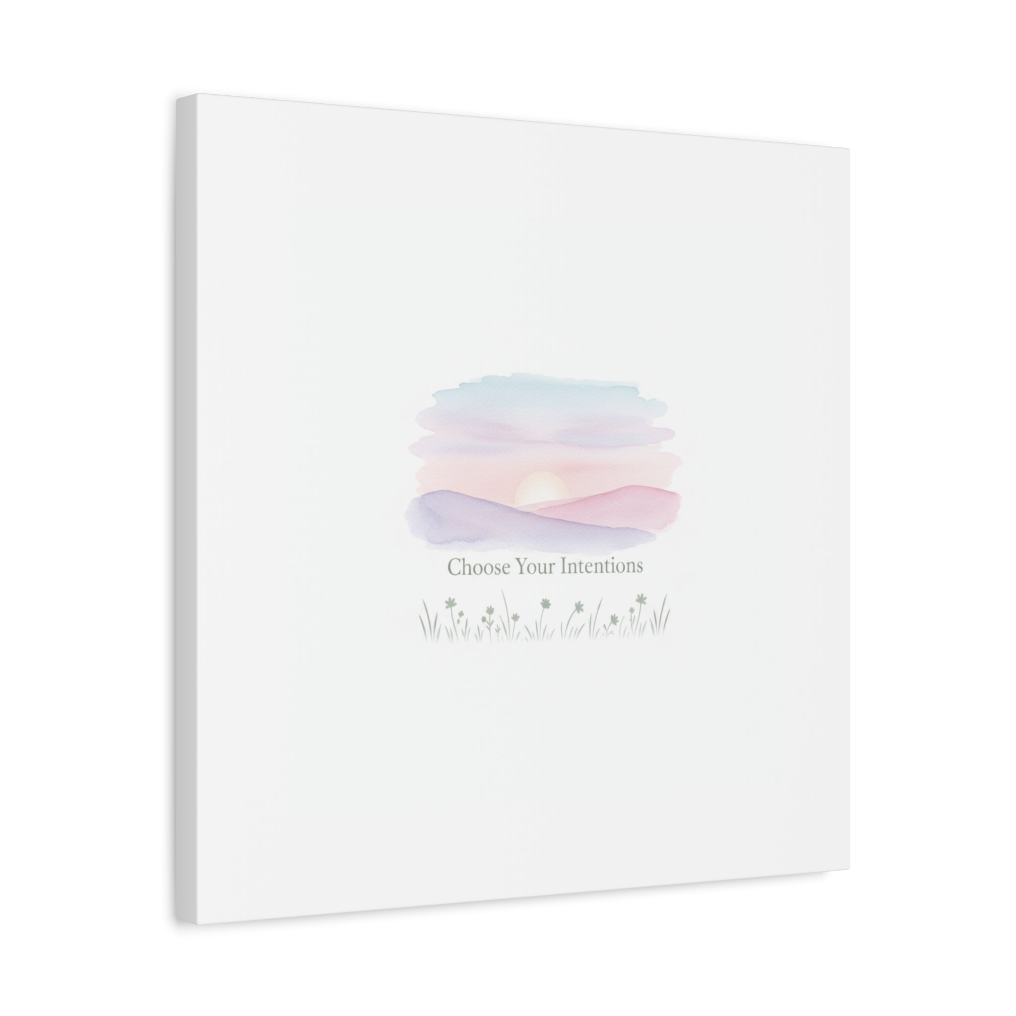 Choose Your Intentions Canvas, soft wellness poster, pastel gradient mindfulness art