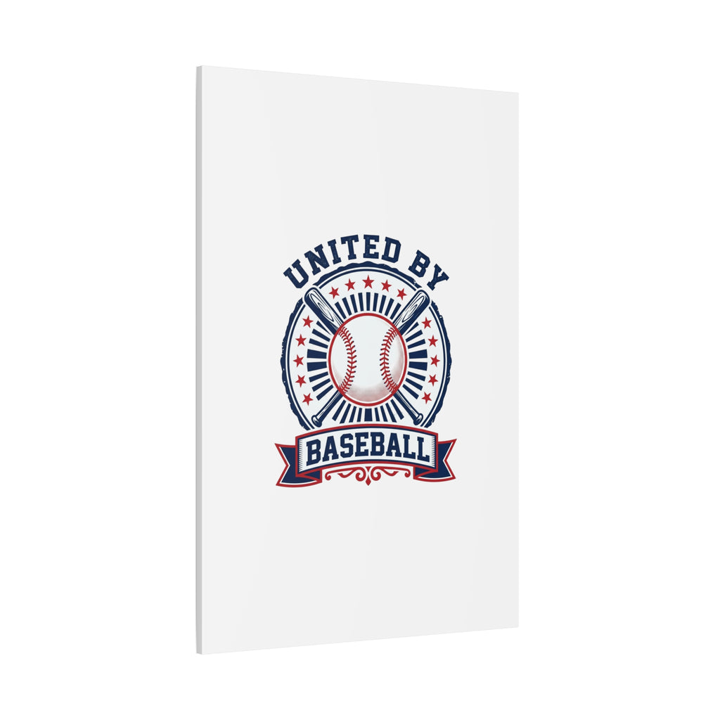 United by Baseball Canvas | Patriotic Baseball Graphic, Red White Blue Wall Art
