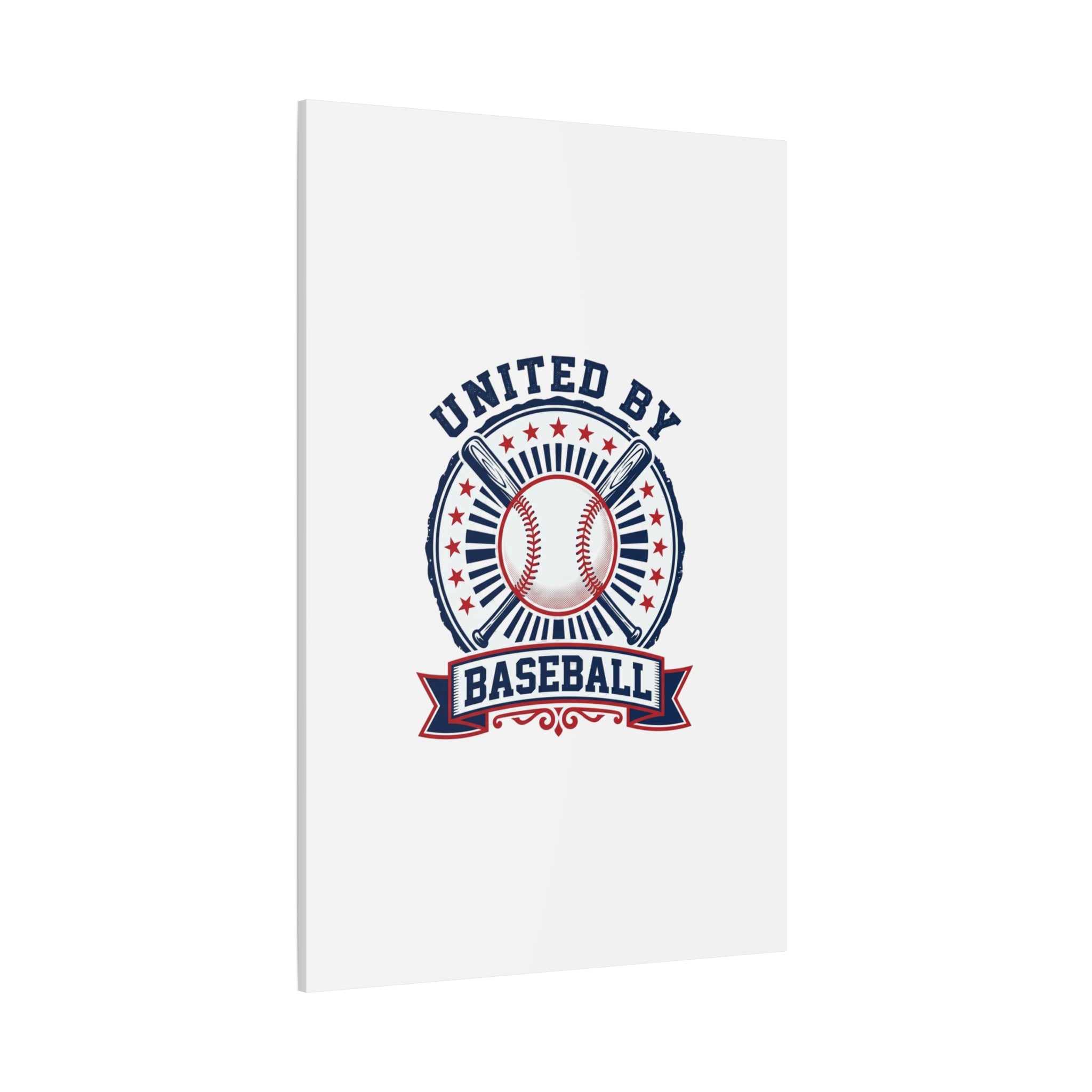 United by Baseball Canvas | Patriotic Baseball Graphic, Red White Blue Wall Art